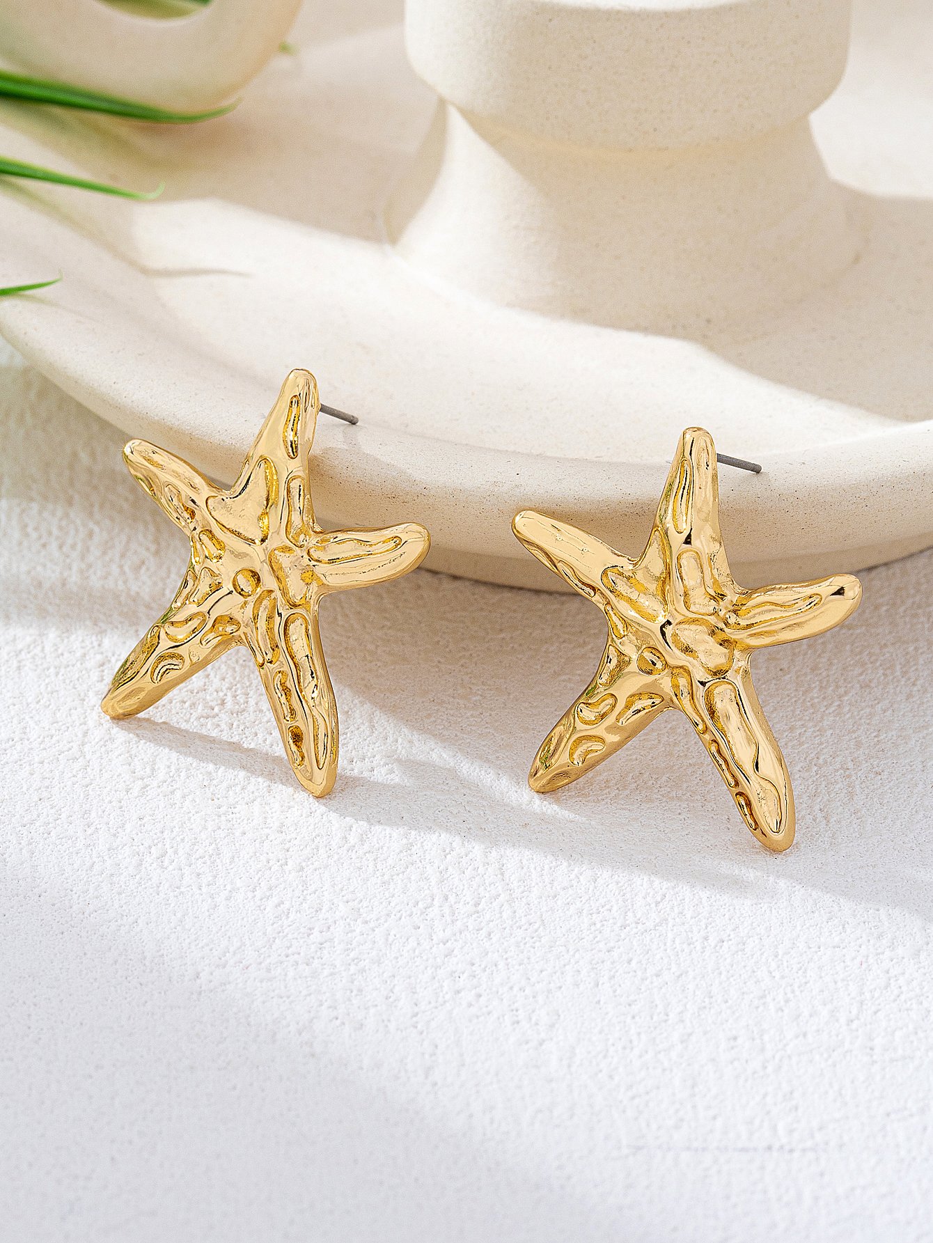 Gold Starfish Stud Earrings for Women - Casual and 