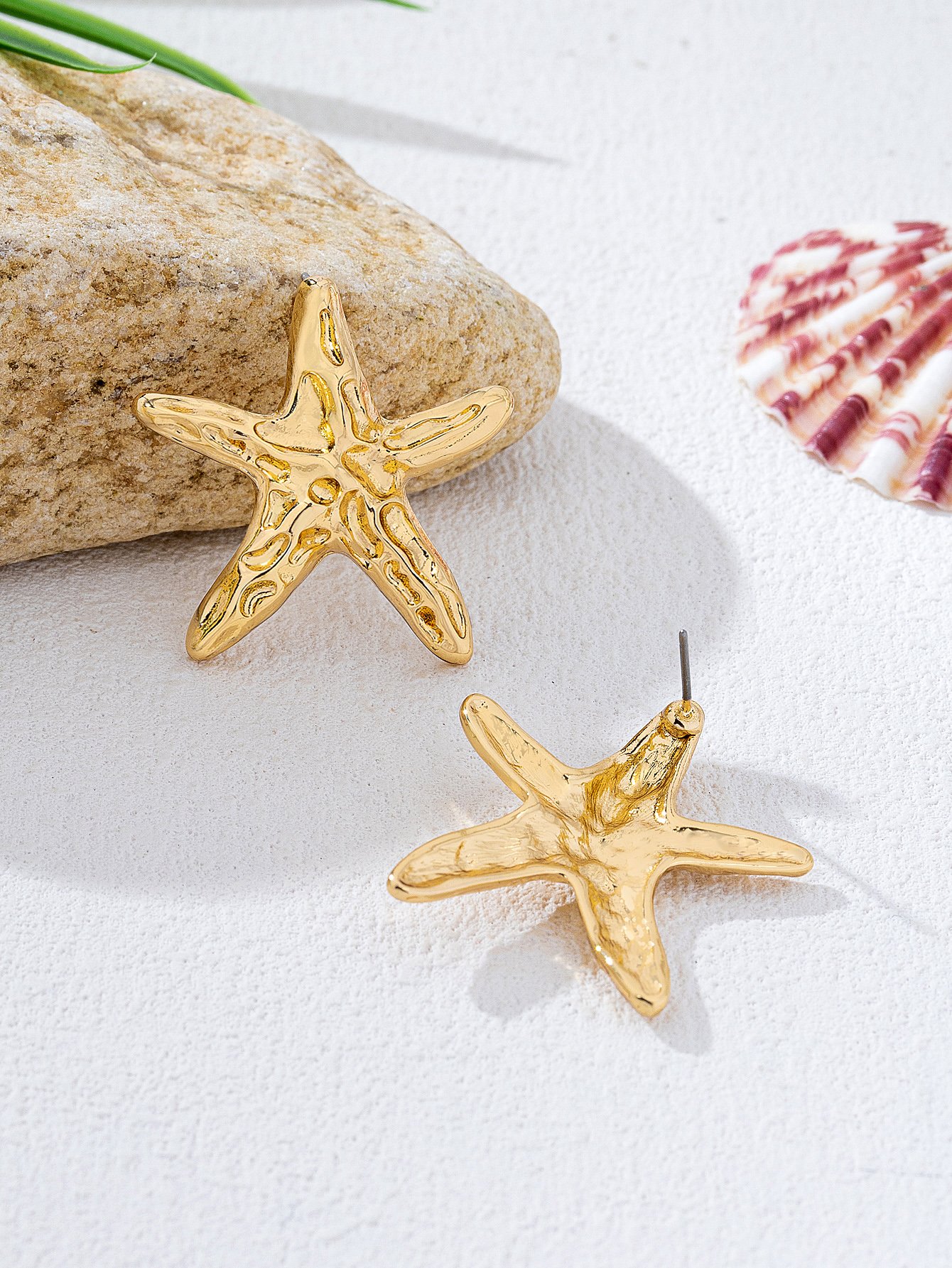 Gold Starfish Stud Earrings for Women - Casual and 