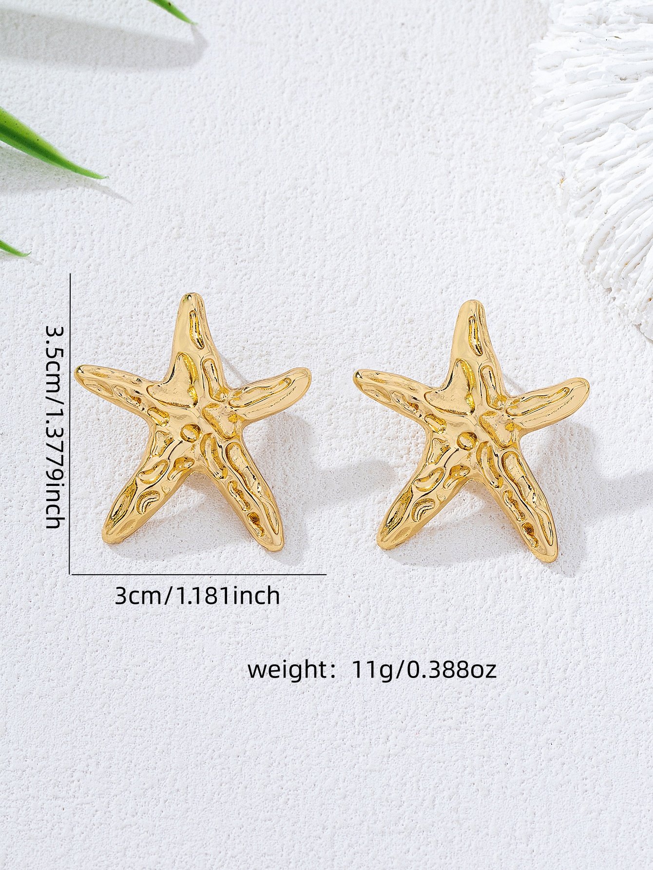 Gold Starfish Stud Earrings for Women - Casual and 