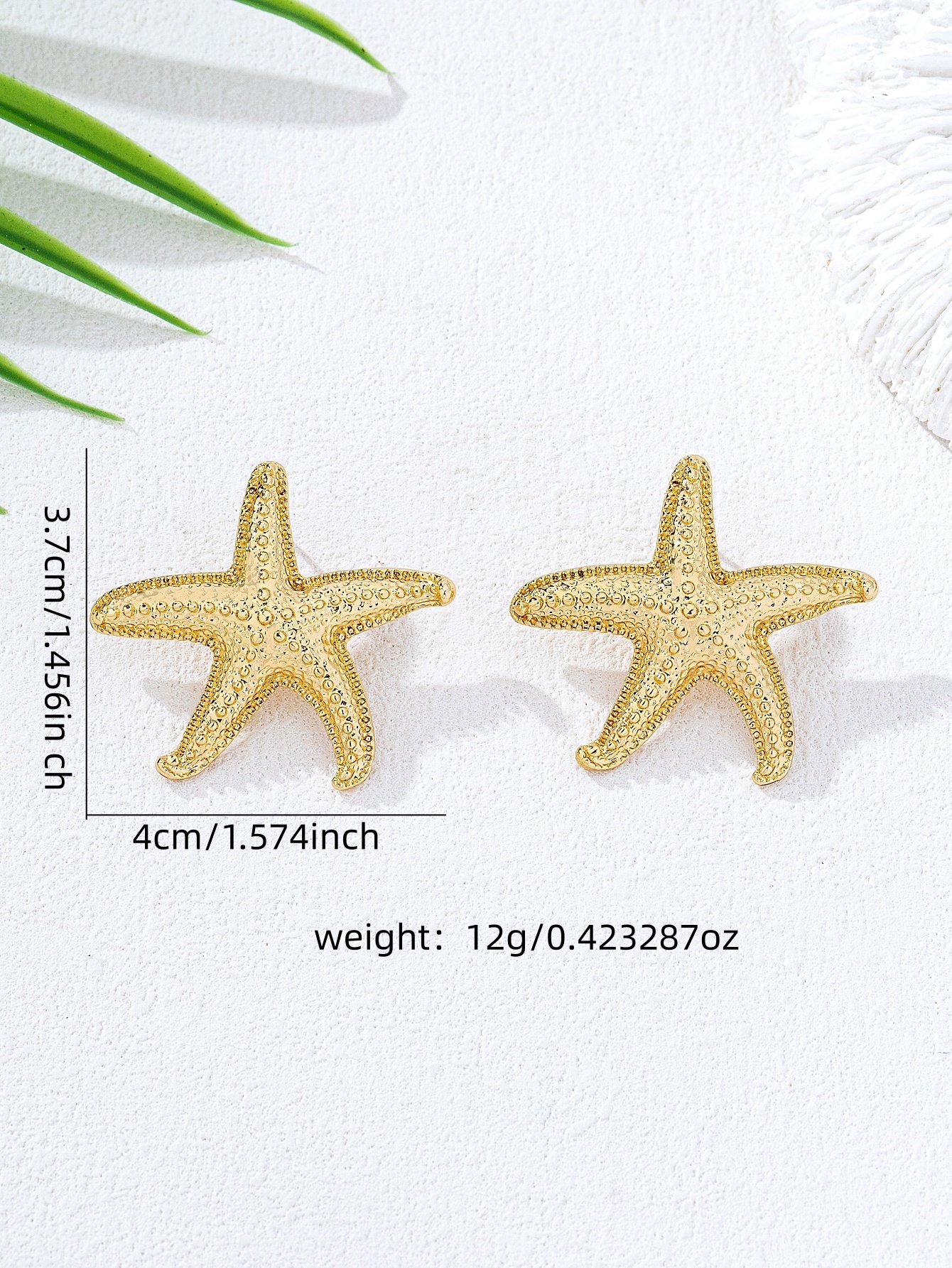 Gold Starfish Stud Earrings for Women - Casual and Trendy