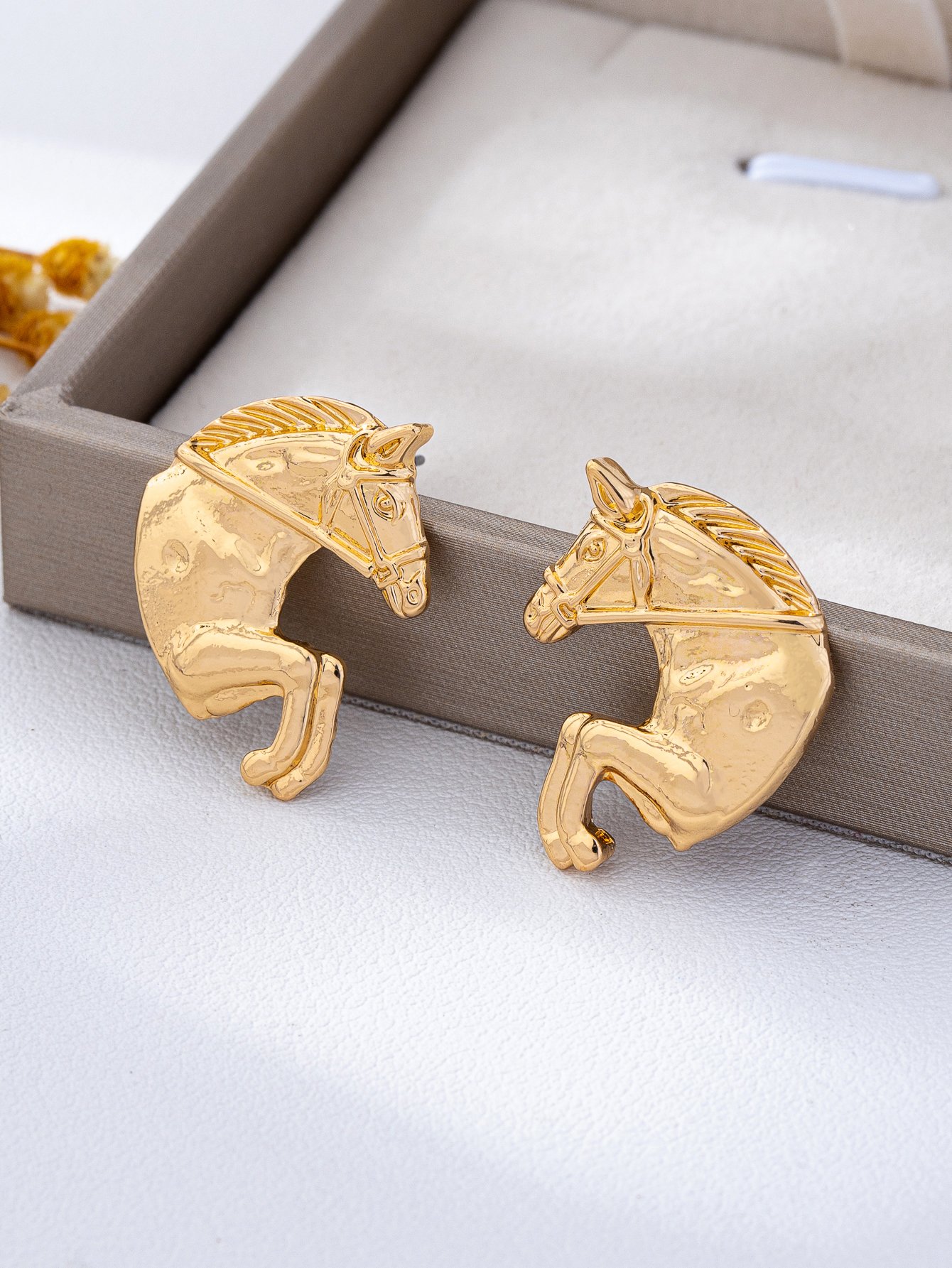 Gold Horse Stud Earrings for Women - Casual and 