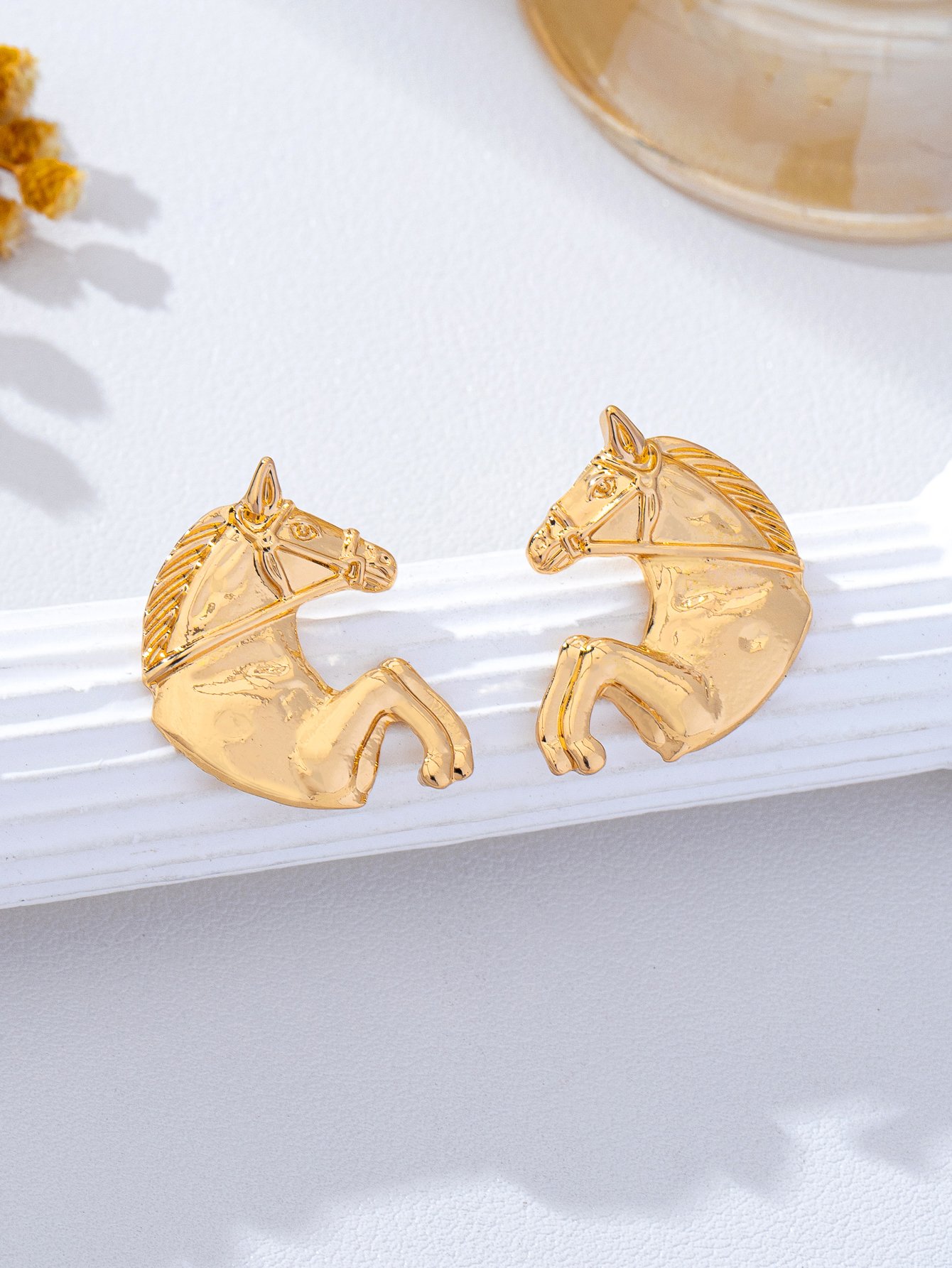 Gold Horse Stud Earrings for Women - Casual and 