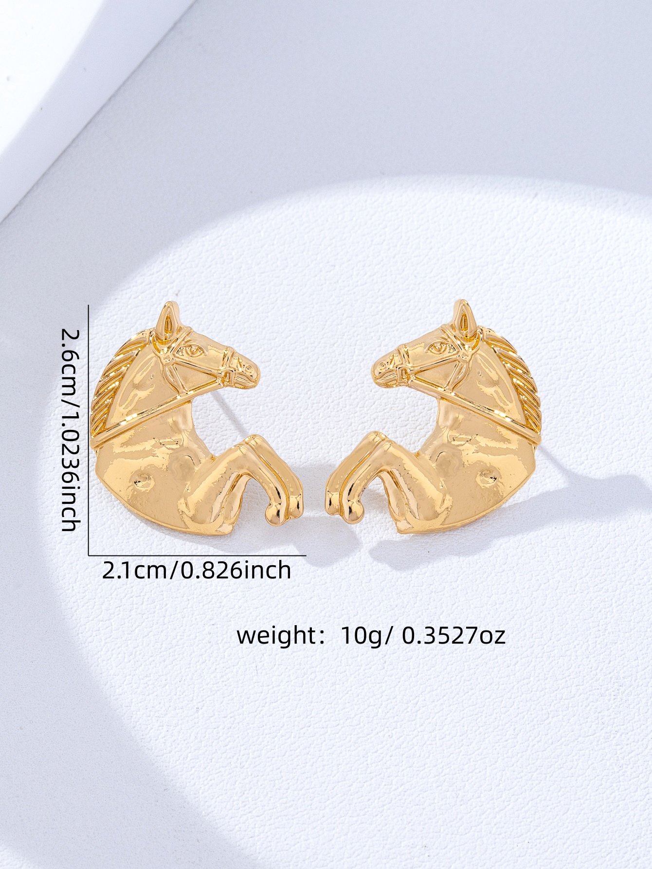 Gold Horse Stud Earrings for Women - Casual and 