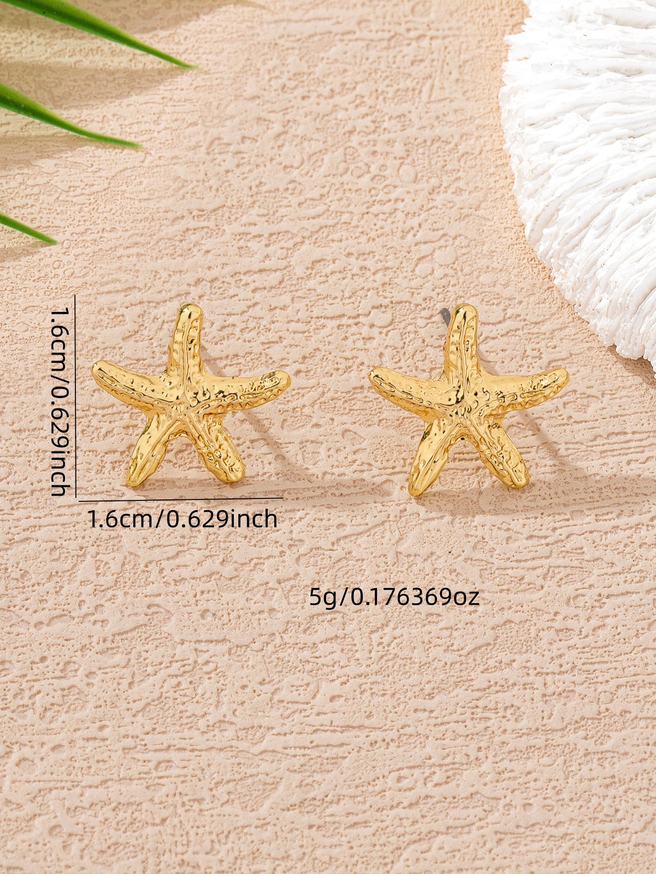 Gold Starfish Stud Earrings for Women - Casual and 