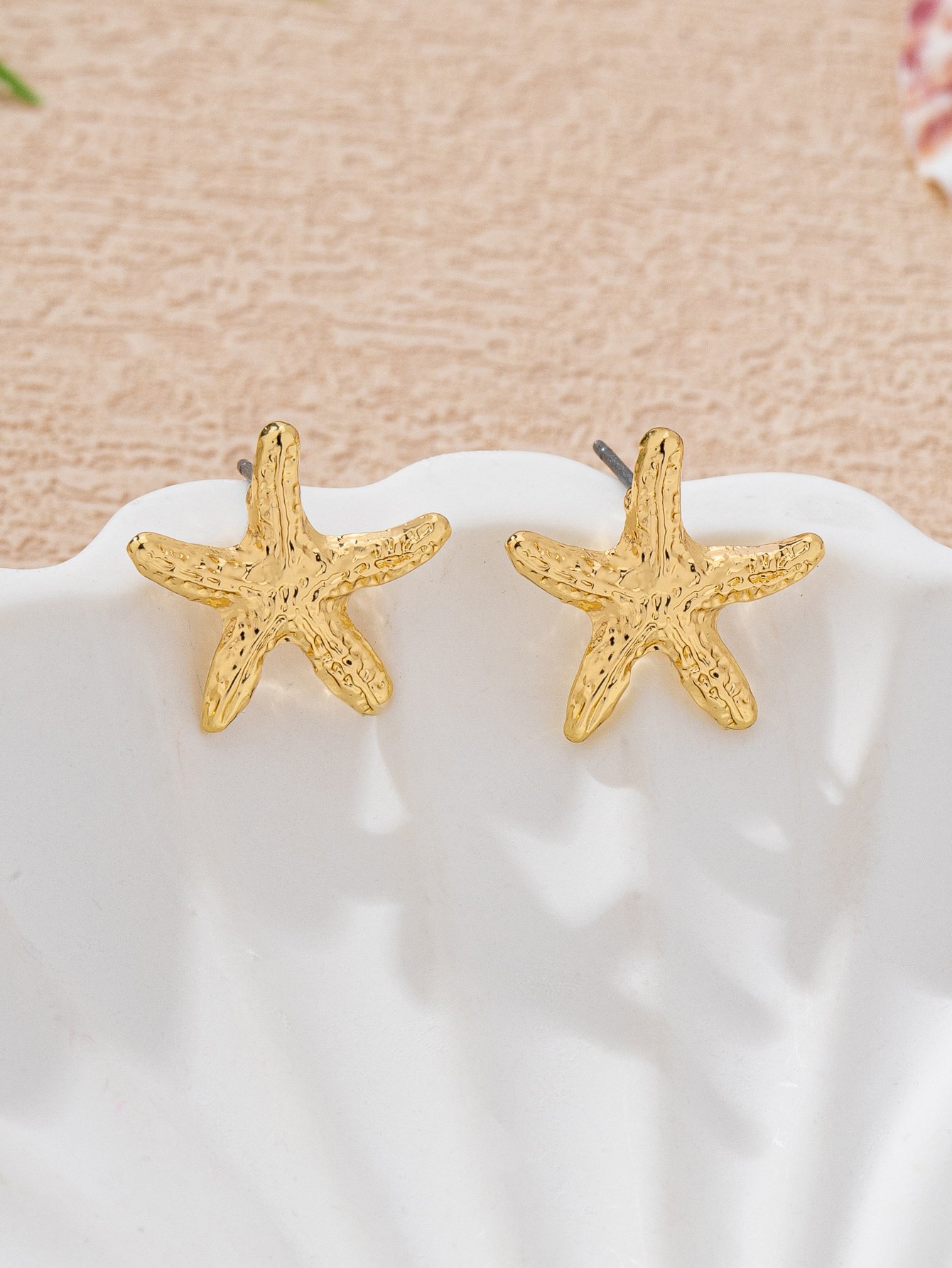 Gold Starfish Stud Earrings for Women - Casual and 