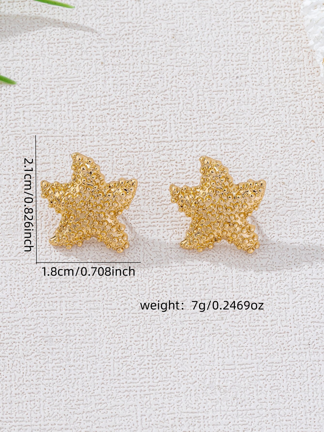 Gold Starfish Stud Earrings for Women - Casual  Jewelry