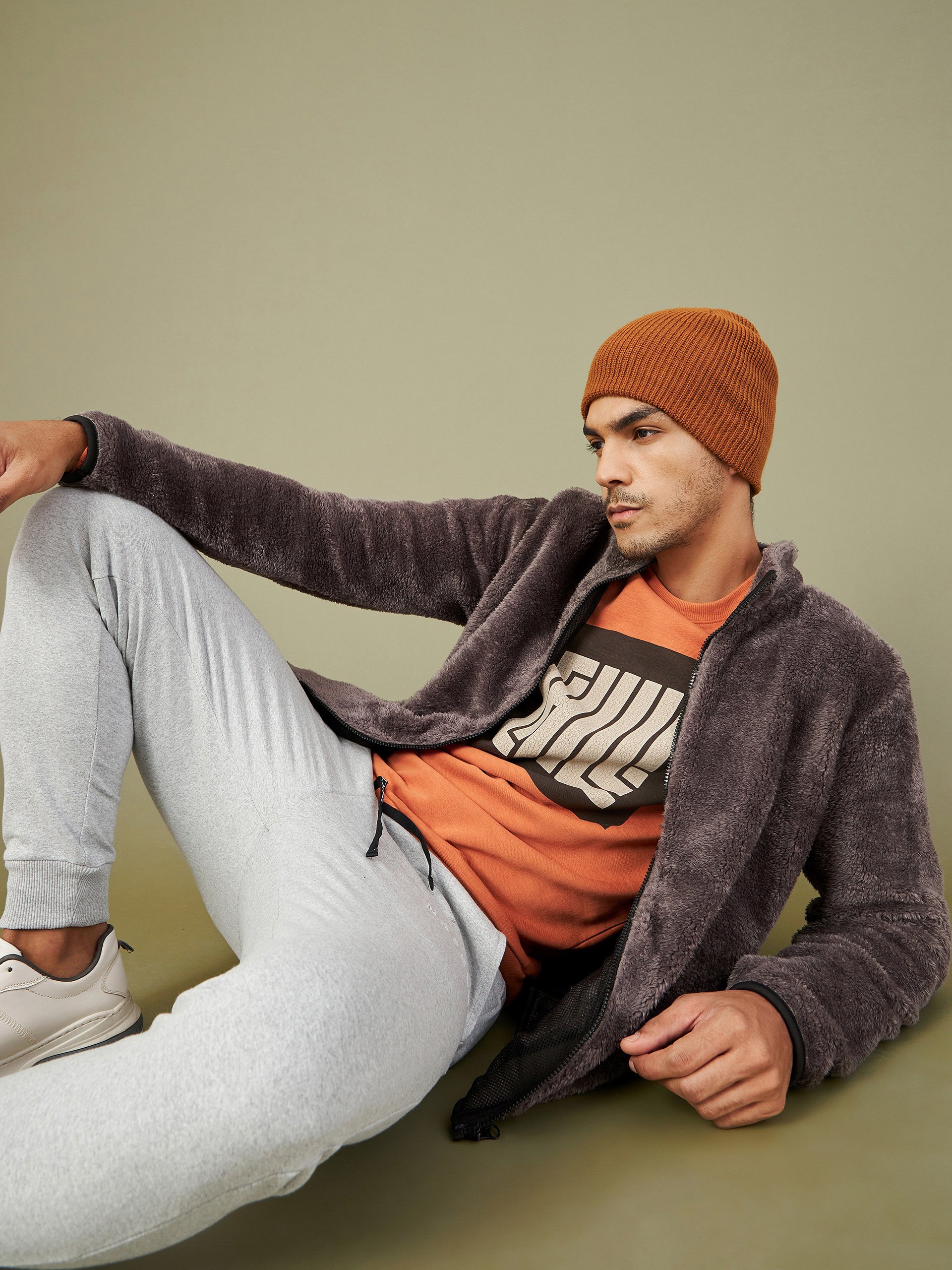 Charcoal Zip-Up Fleece Jacket