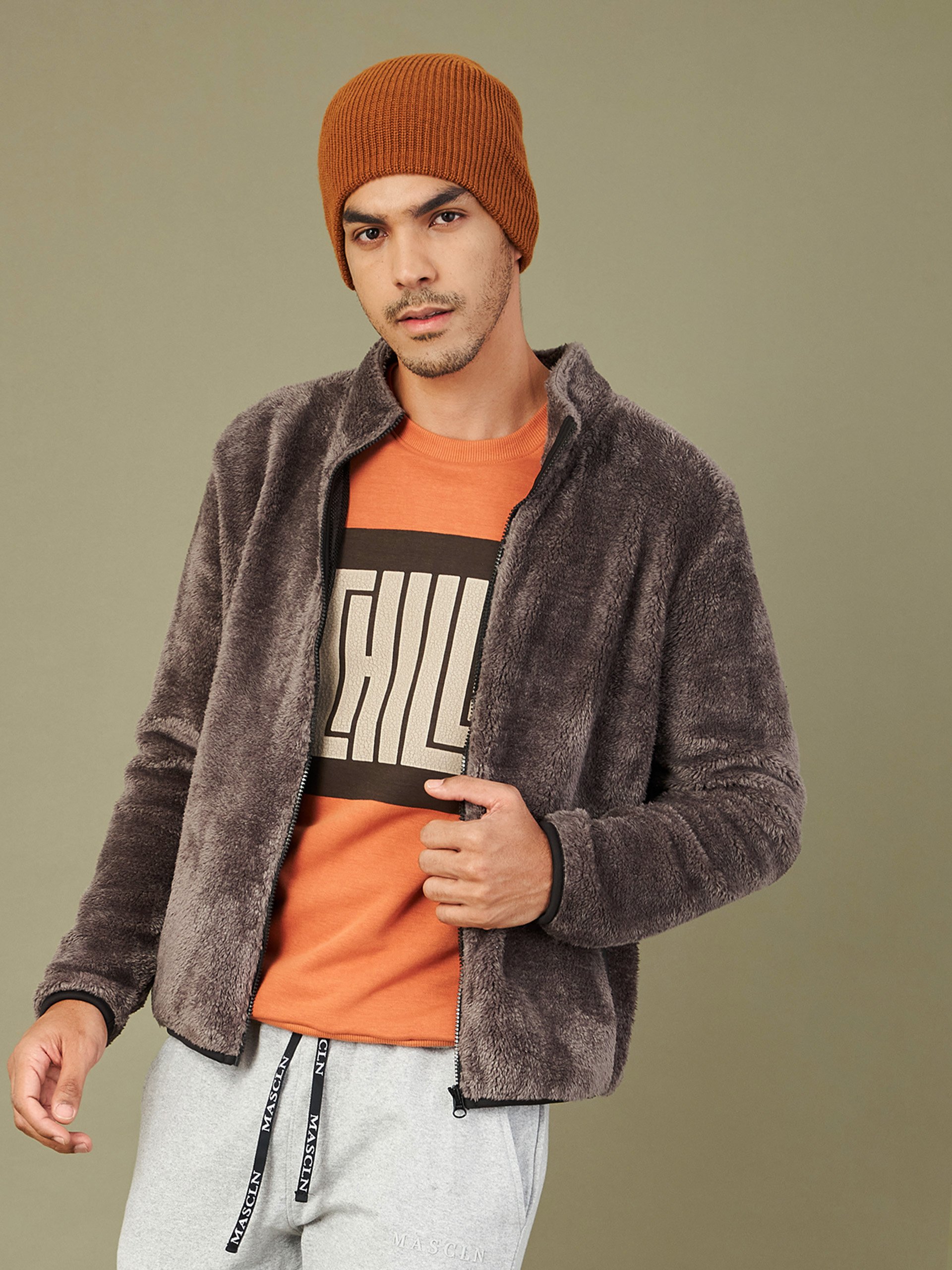 Charcoal Zip-Up Fleece Jacket