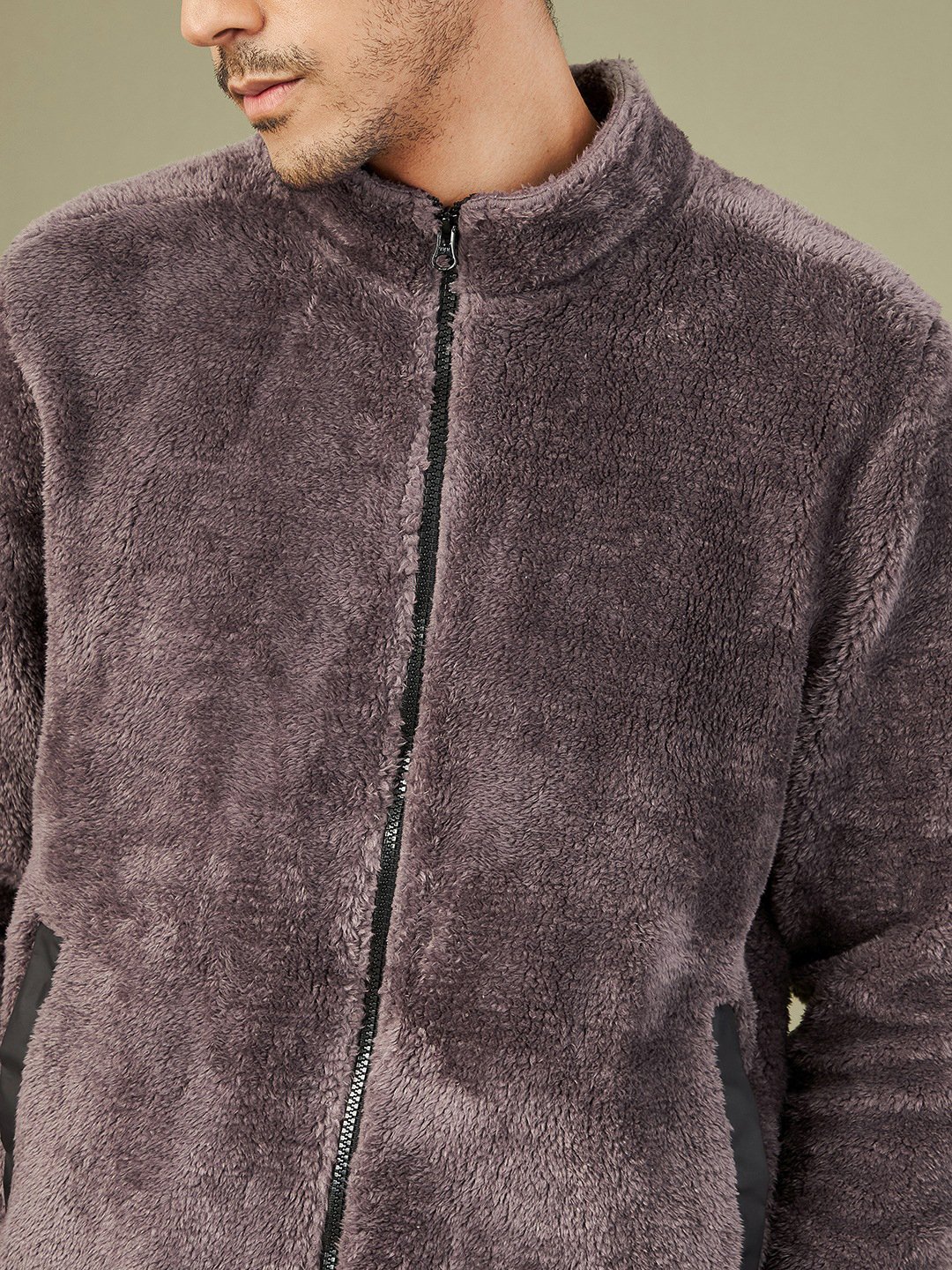 Charcoal Zip-Up Fleece Jacket
