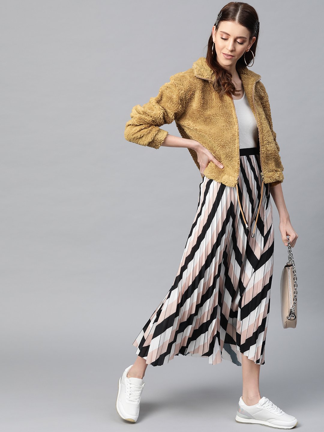 Mustard Faux Wool Regular Fit Jacket