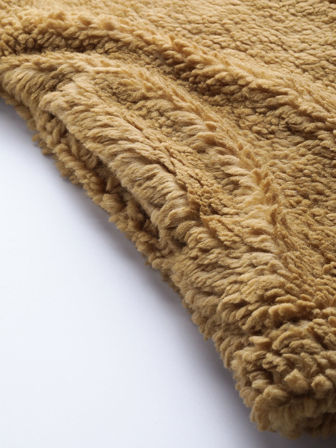 Mustard Faux Wool Regular Fit Jacket