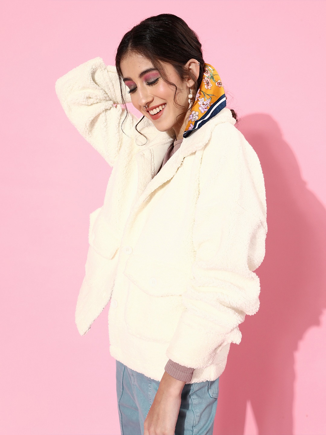 White Regular Faux Fur Jacket