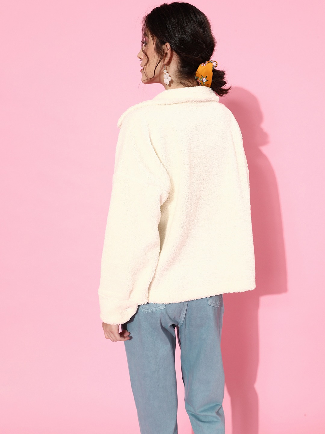 White Regular Faux Fur Jacket