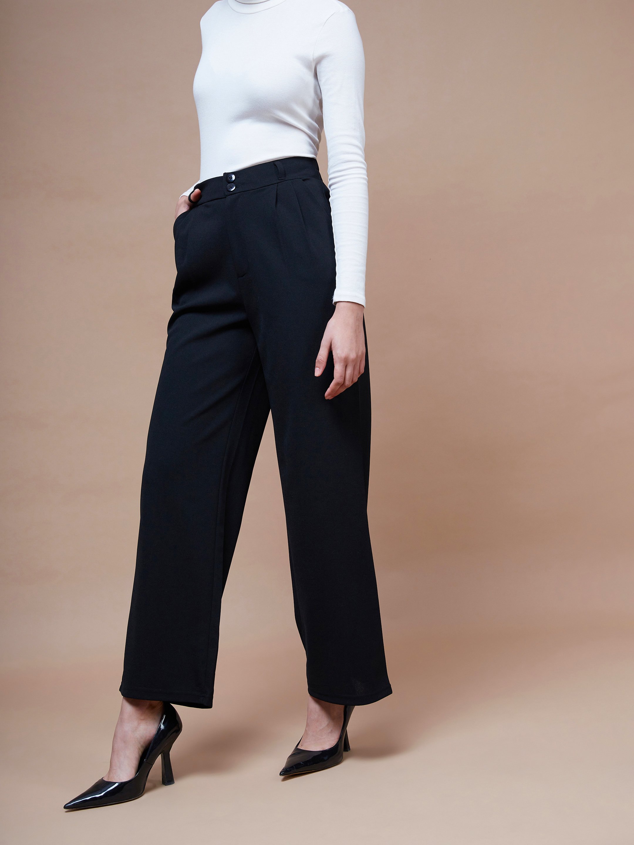 Black Wide-Leg Trousers