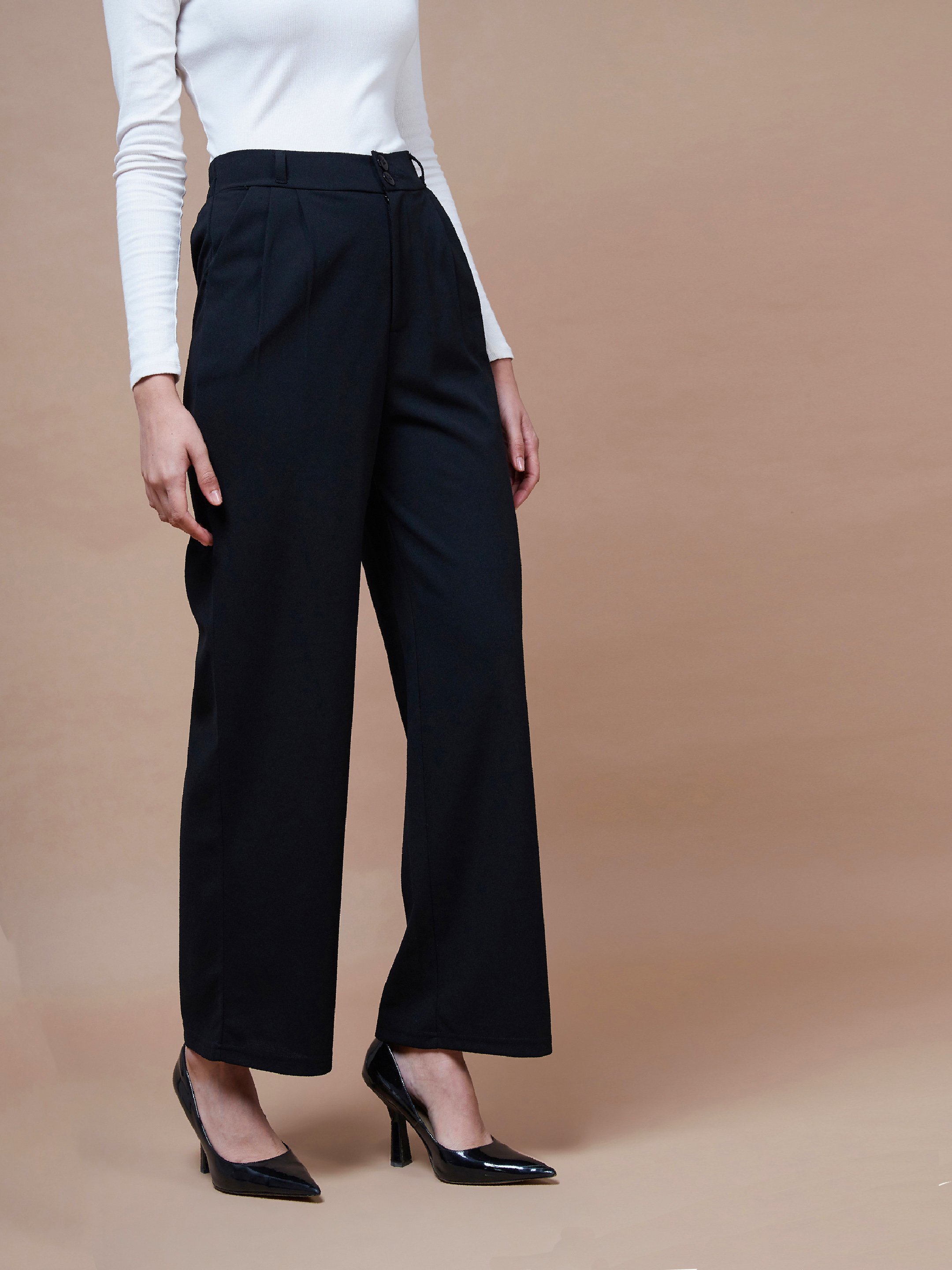 Black Wide-Leg Trousers