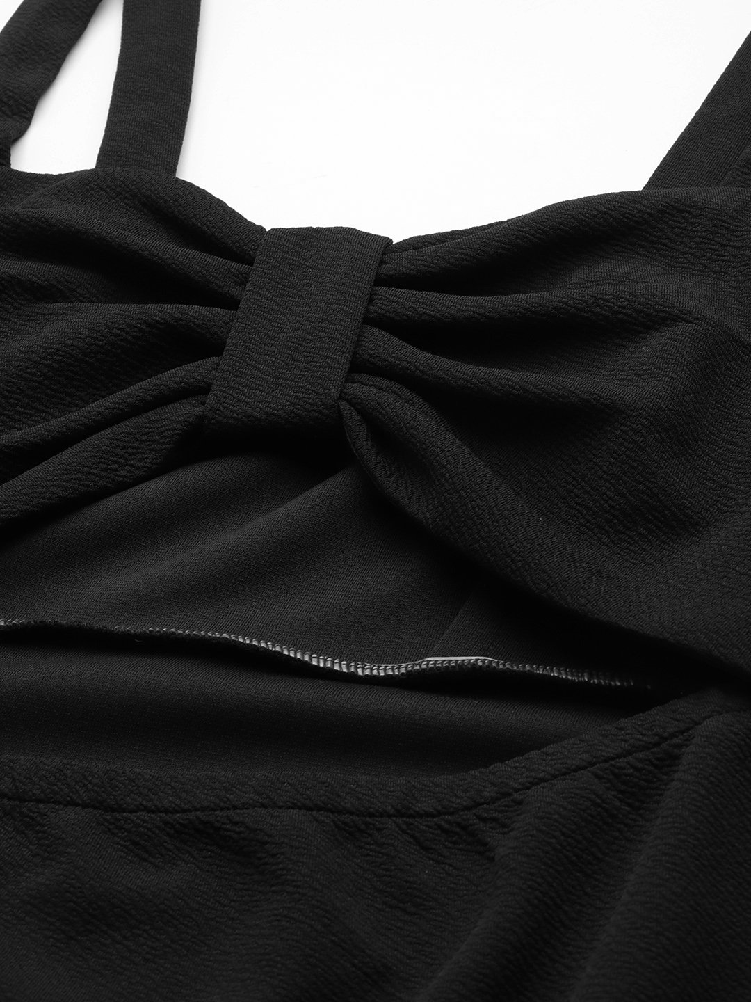 Black Midi Sheath Dress with Cut-Out Detail