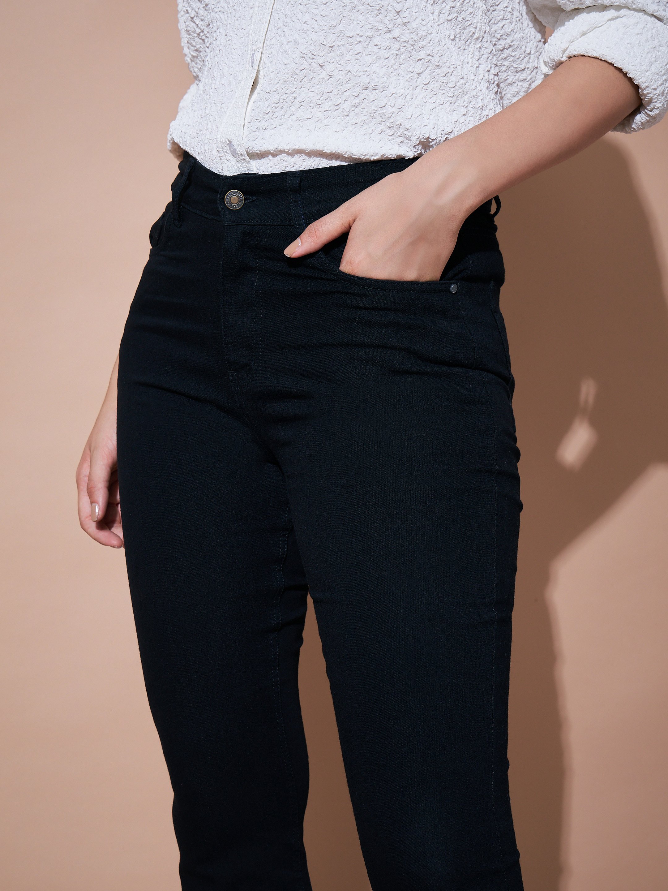 Black Mid-Rise Regular Bootcut Jeans