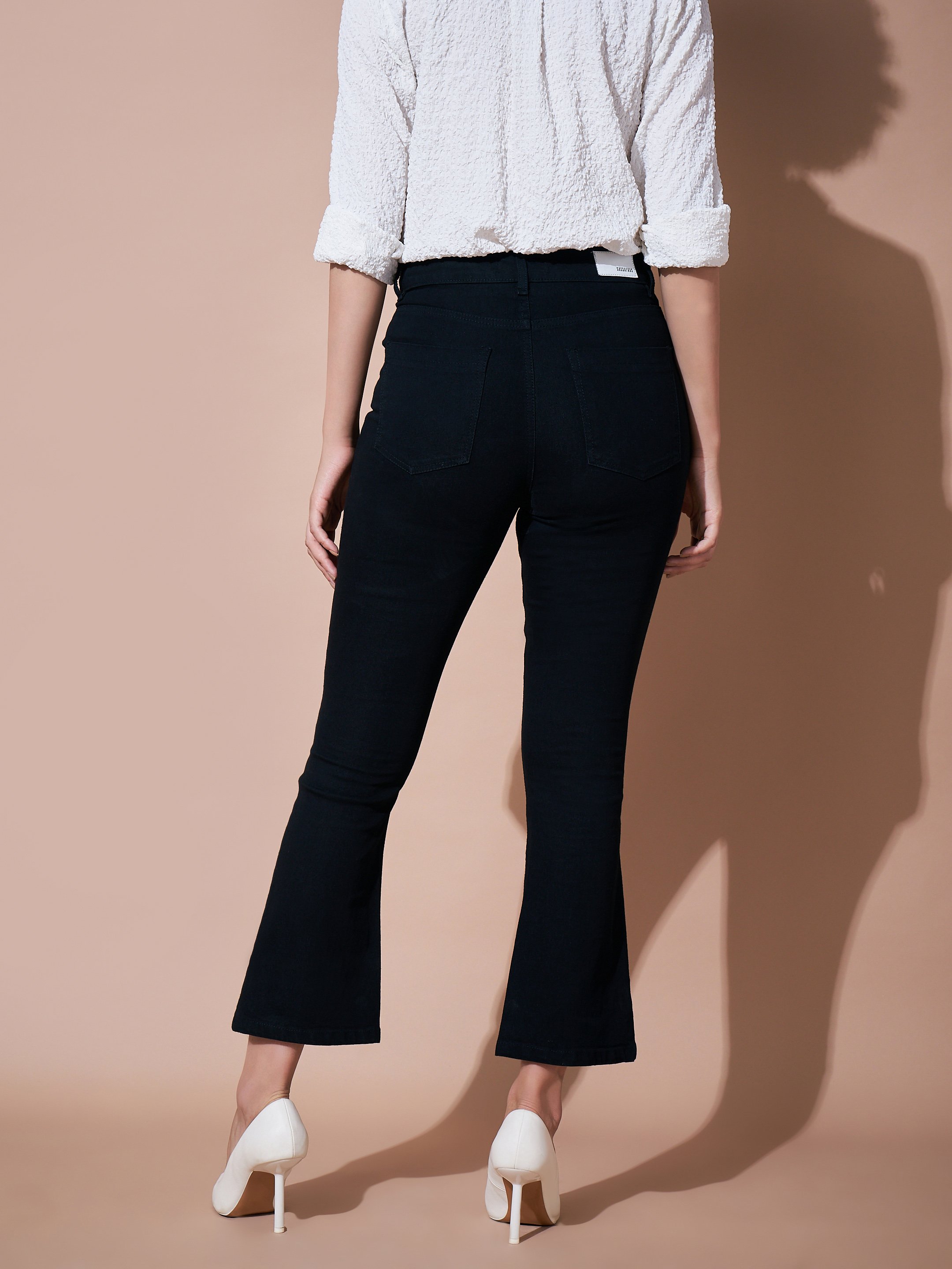 Black Mid-Rise Regular Bootcut Jeans