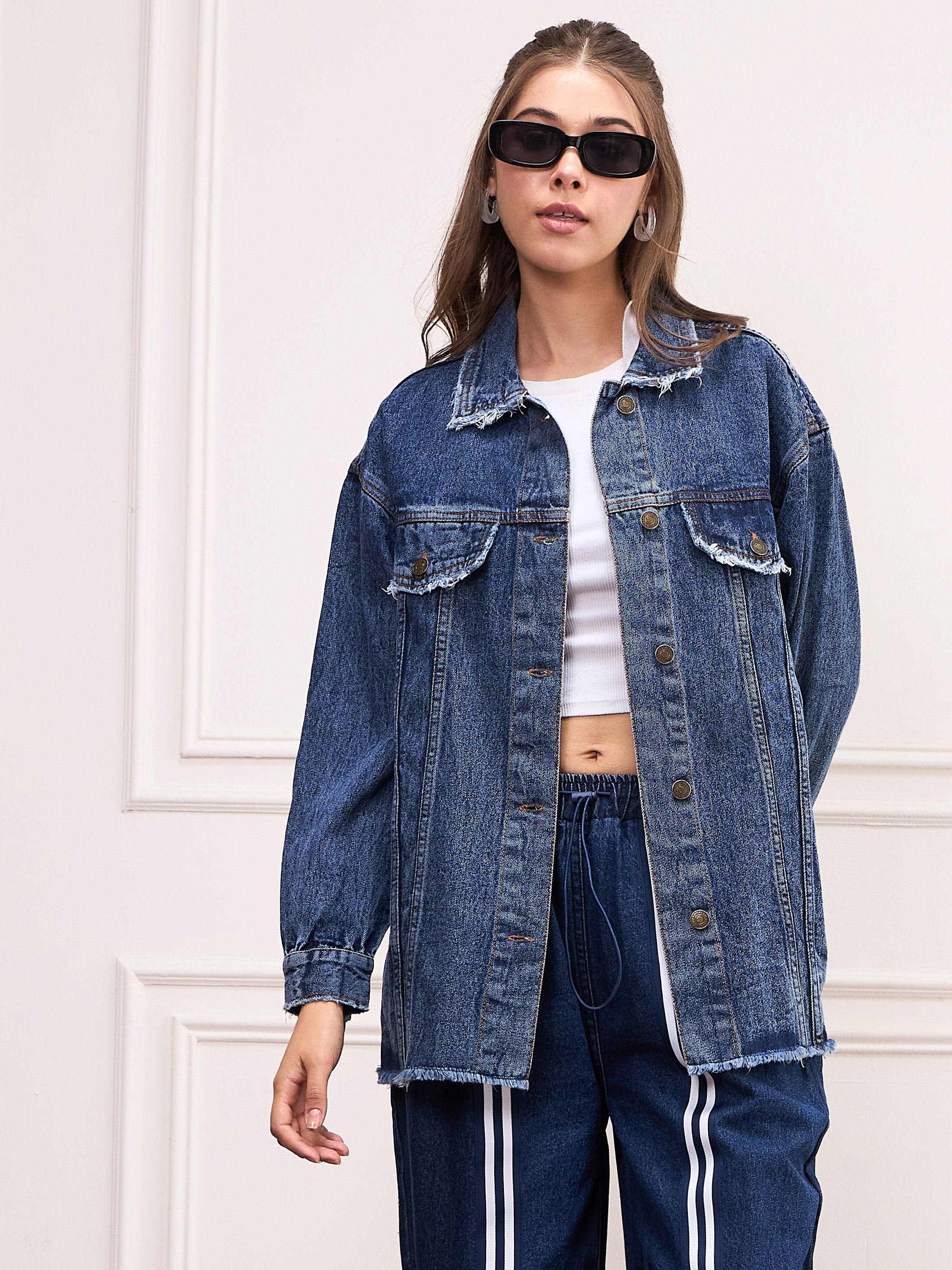 Blue Long Sleeve Denim Shirt Jacket