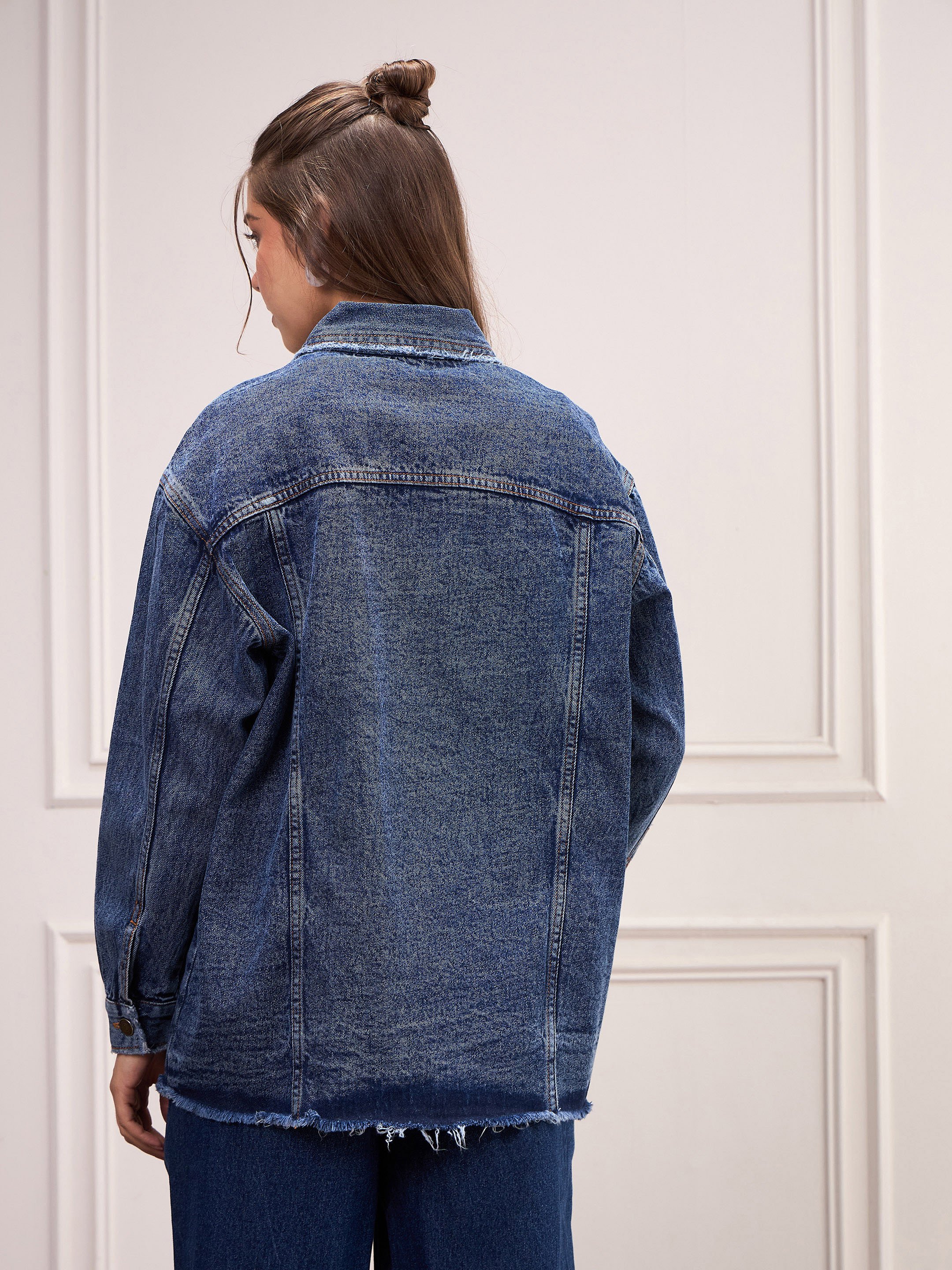 Blue Long Sleeve Denim Shirt Jacket