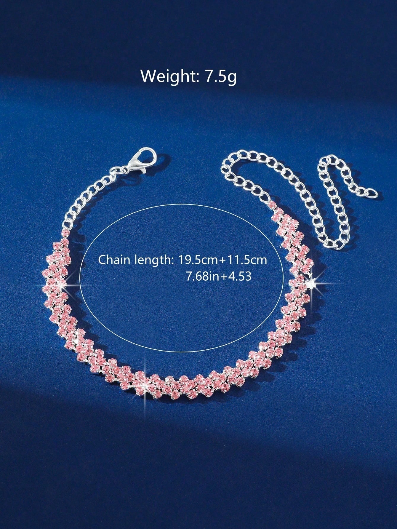 Pink Rhinestone Link Bracelet for Festive Occasions.