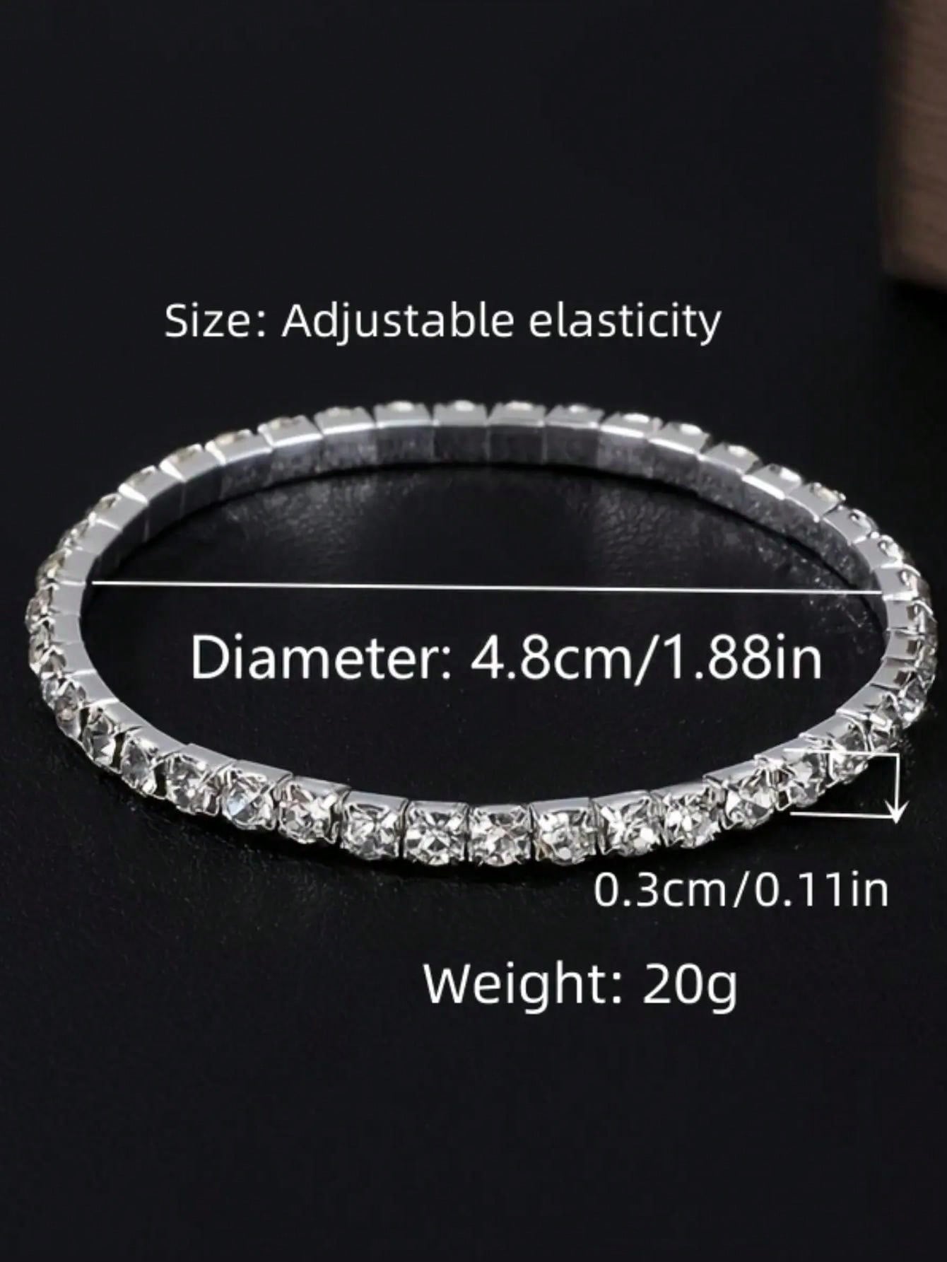 Sparkling Silver Bangle Bracelet for Parties