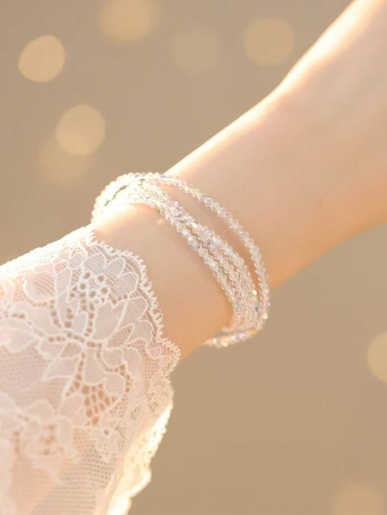 Multi-Color Beaded Stretch Bracelets for Women - Pack of 4 Casual Sparkle.