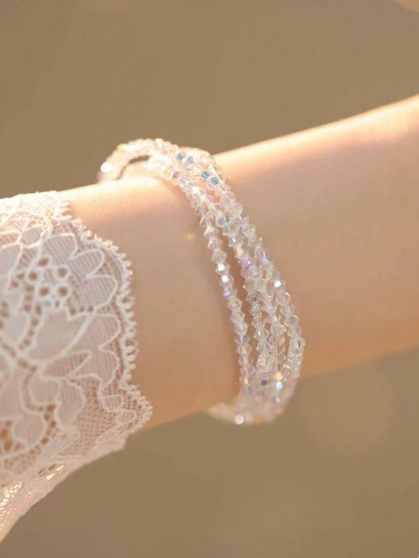 Multi-Color Beaded Stretch Bracelets for Women - Pack of 4 Casual Sparkle.