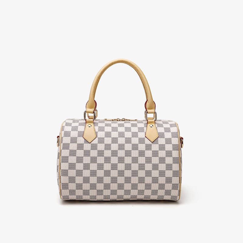 White Checkered Handbag