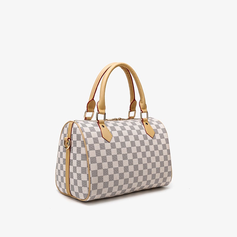 White Checkered Handbag