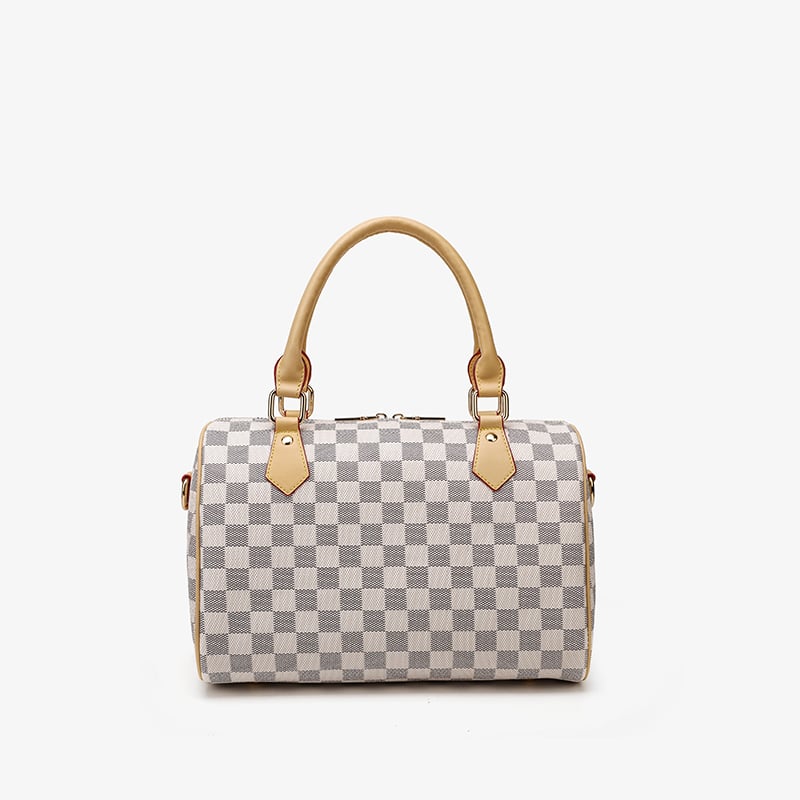 White Checkered Handbag