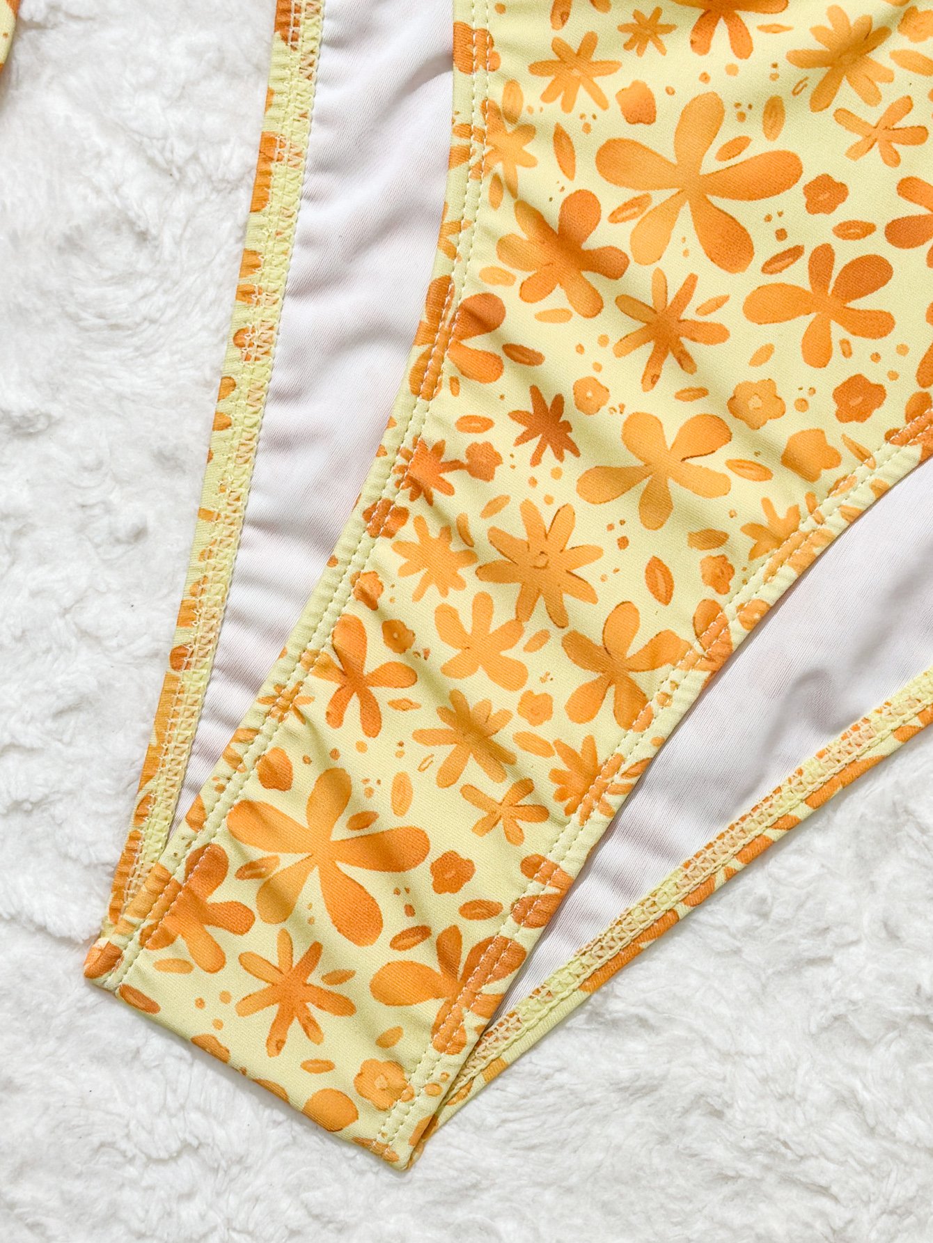 Multi Color Floral Print Triangle Bikini Set