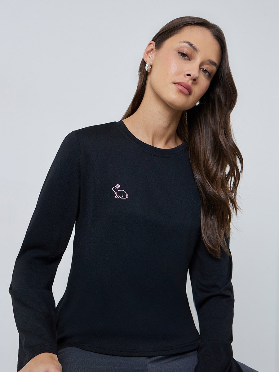 Black Long Sleeve Regular Fit T-Shirt