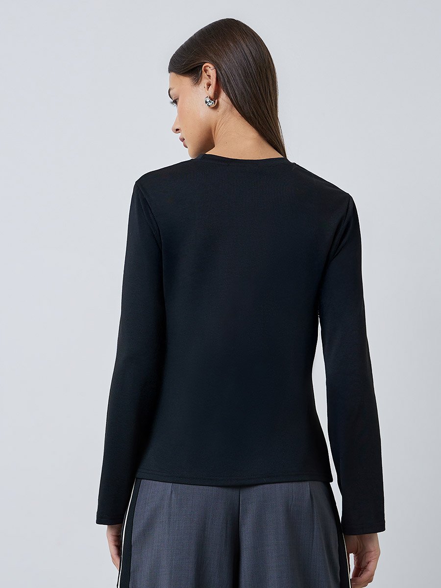 Black Long Sleeve Regular Fit T-Shirt