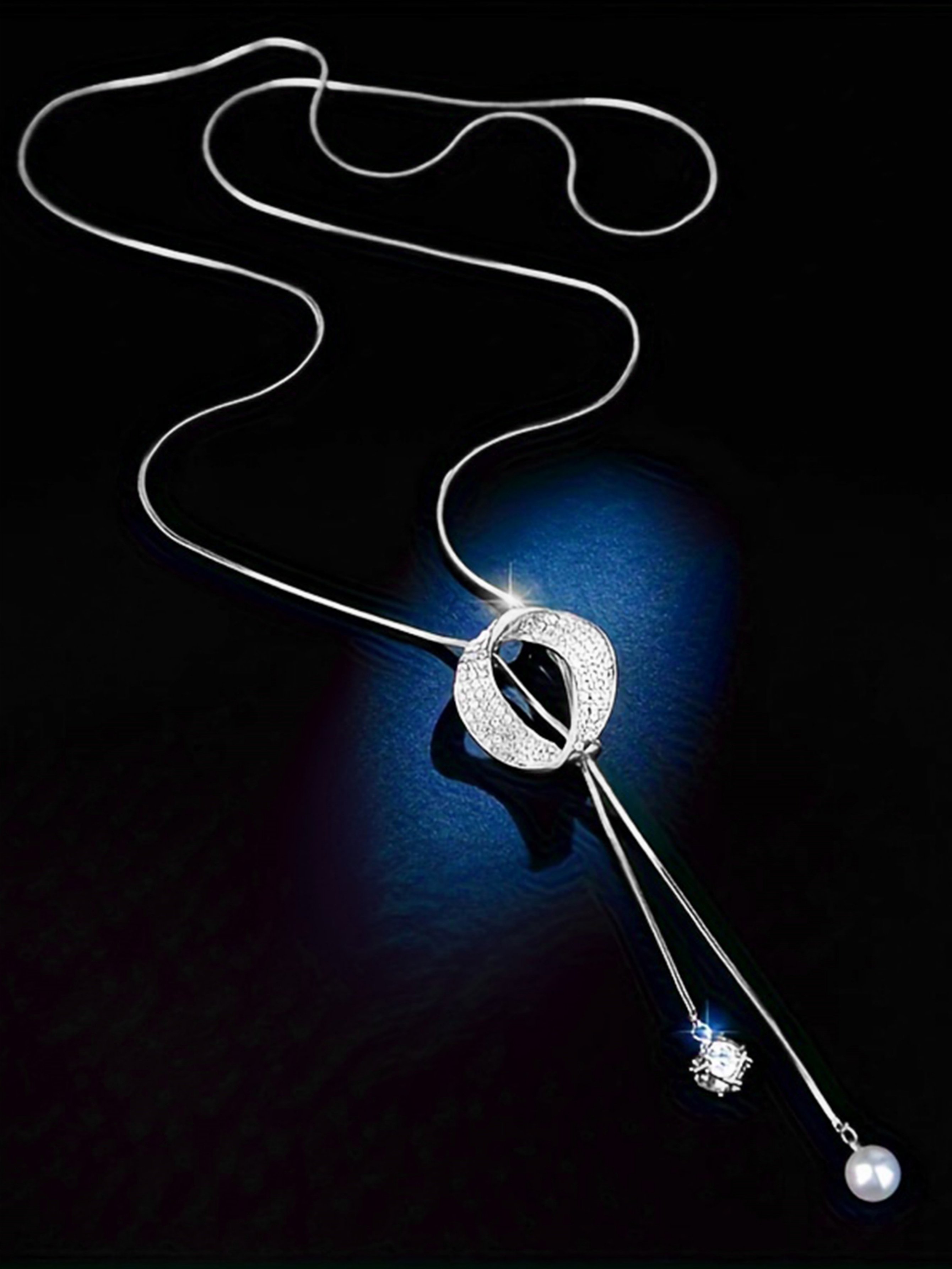 Silver Pendant Necklace with Circle Design