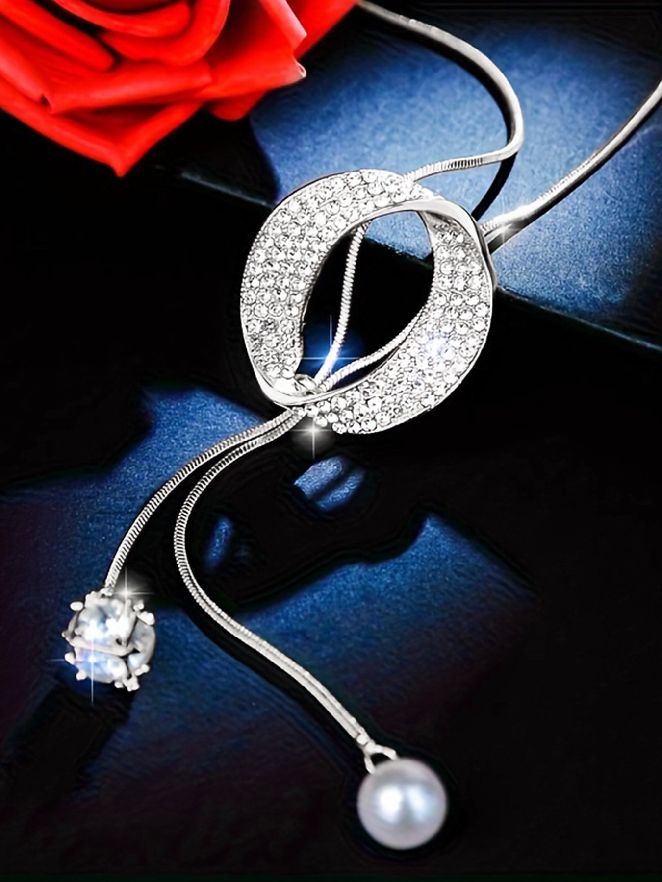 Silver Pendant Necklace with Circle Design