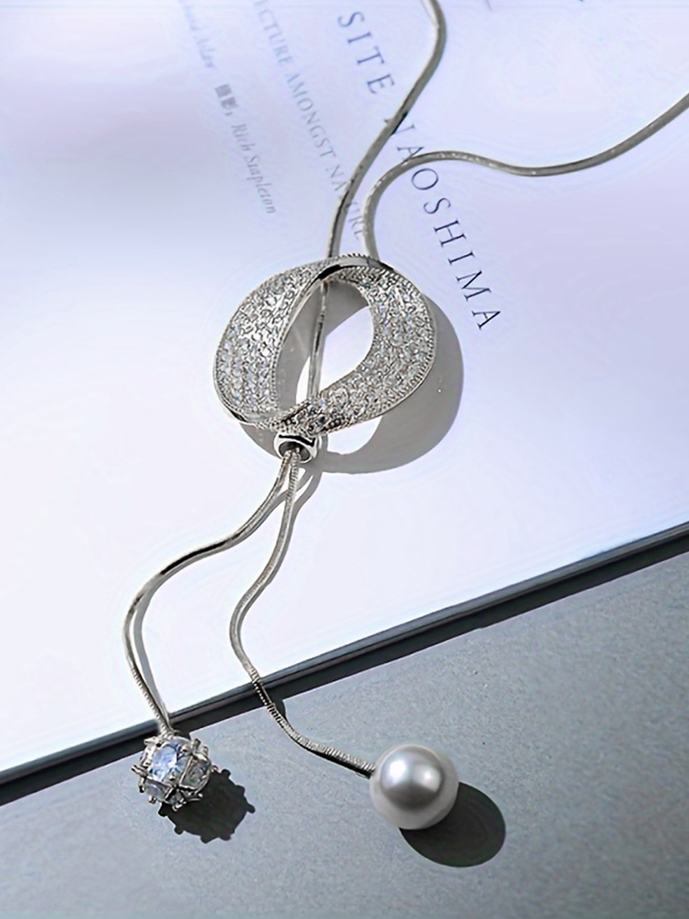 Silver Pendant Necklace with Circle Design