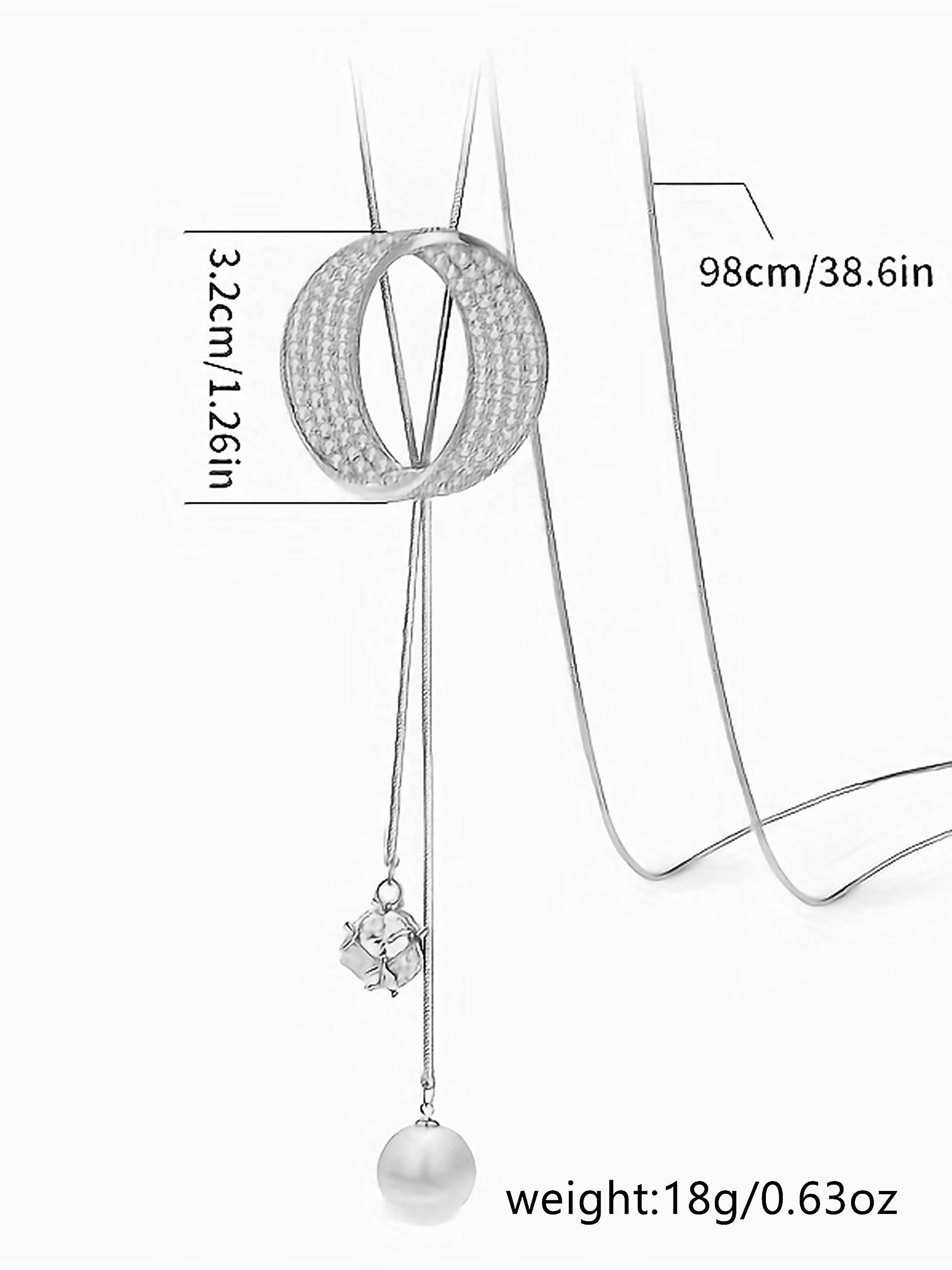Silver Pendant Necklace with Circle Design