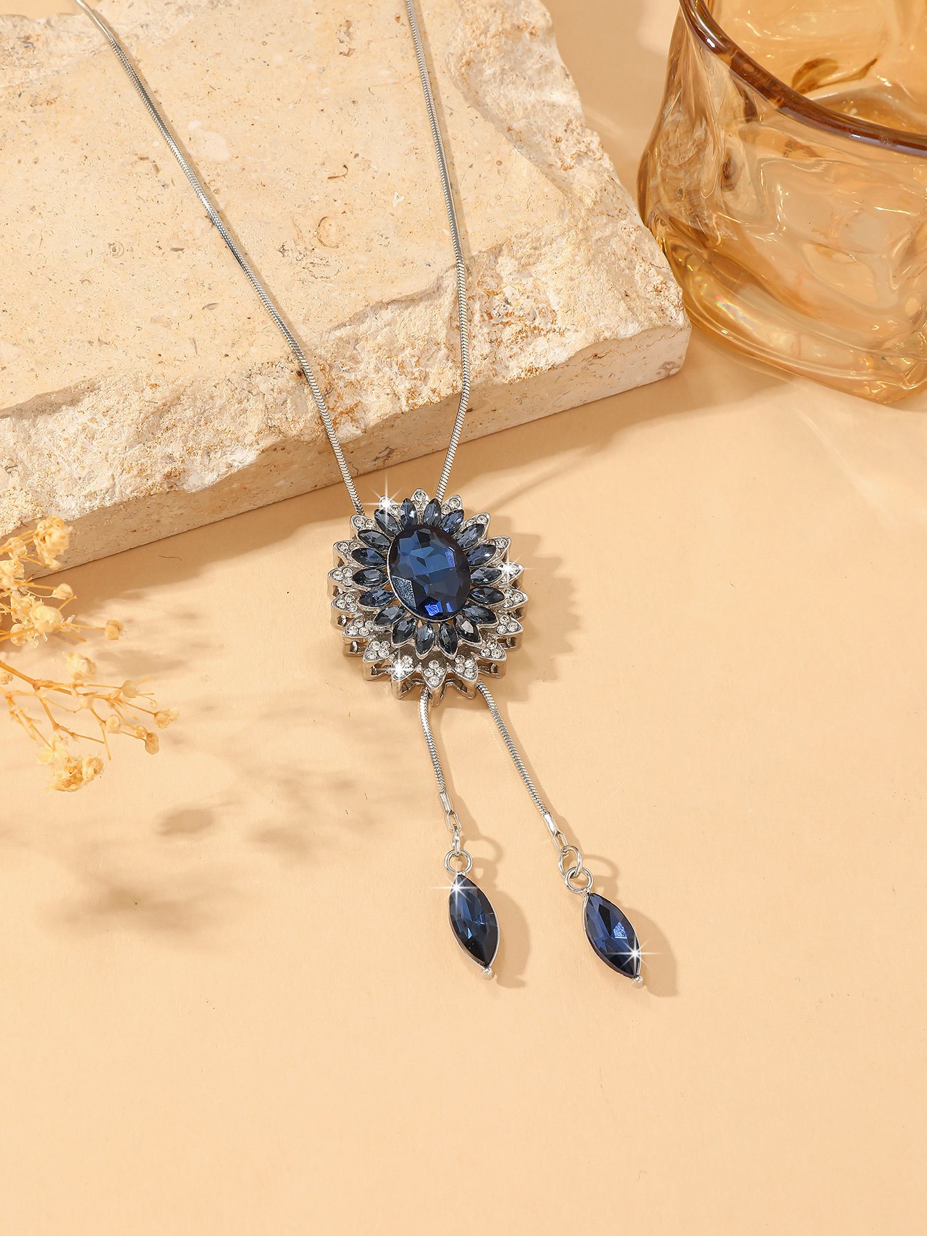 Blue Crystal Pendant Necklace