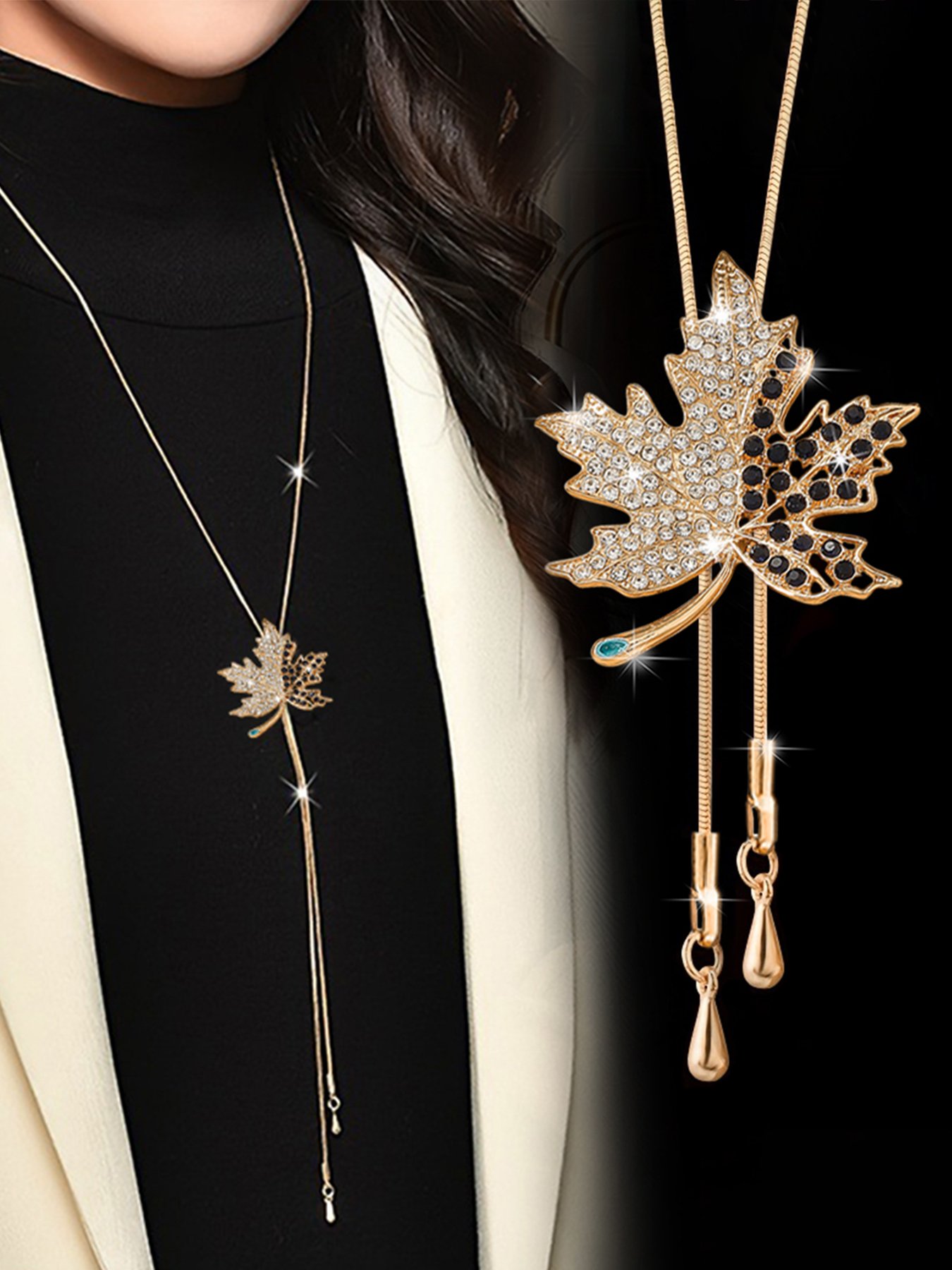Gold Maple Leaf Pendant Necklace
