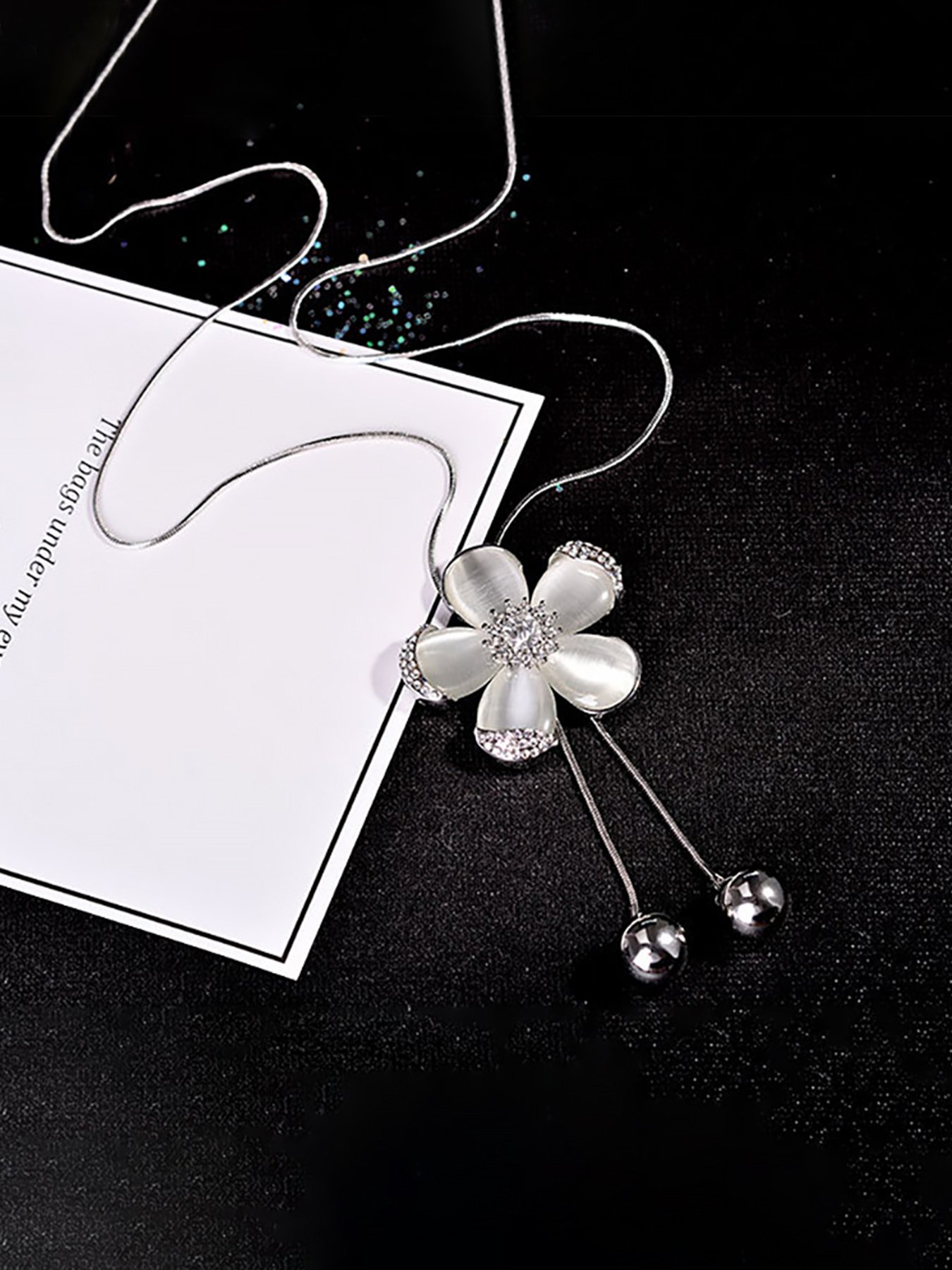 Silver Flower Pendant Necklace