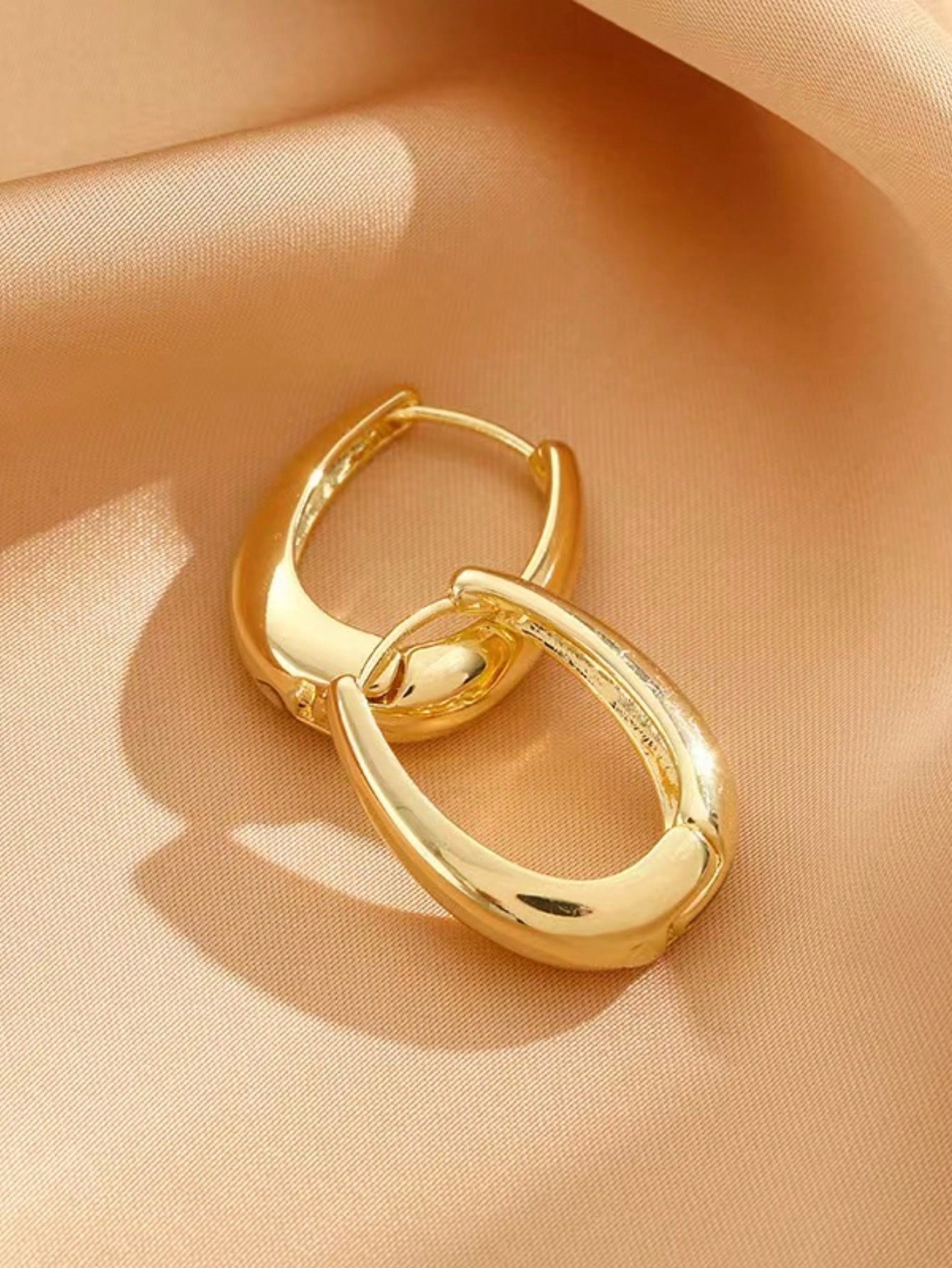 Gold U-Shaped Hoop Earrings for Everyday
