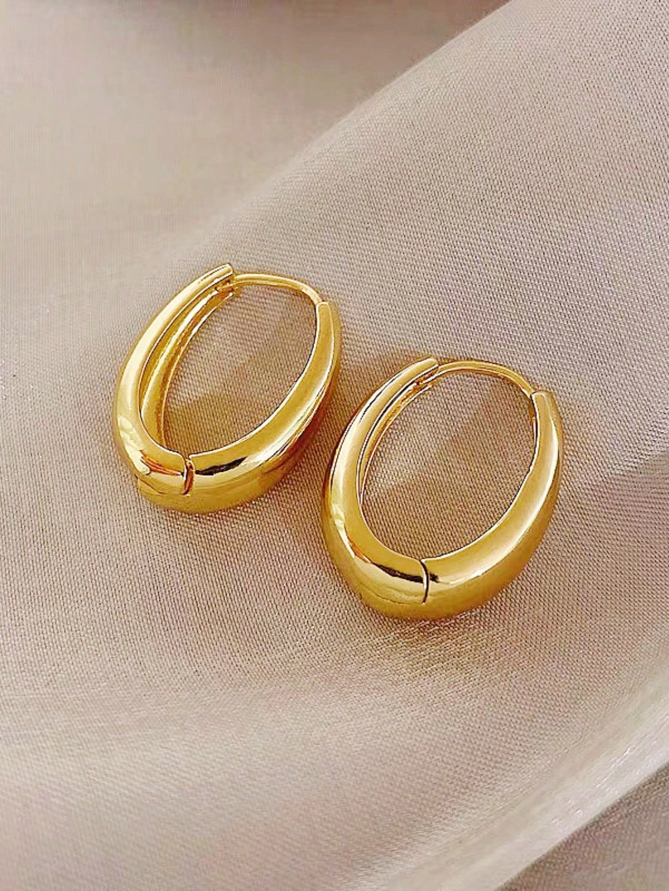 Gold U-Shaped Hoop Earrings for Everyday