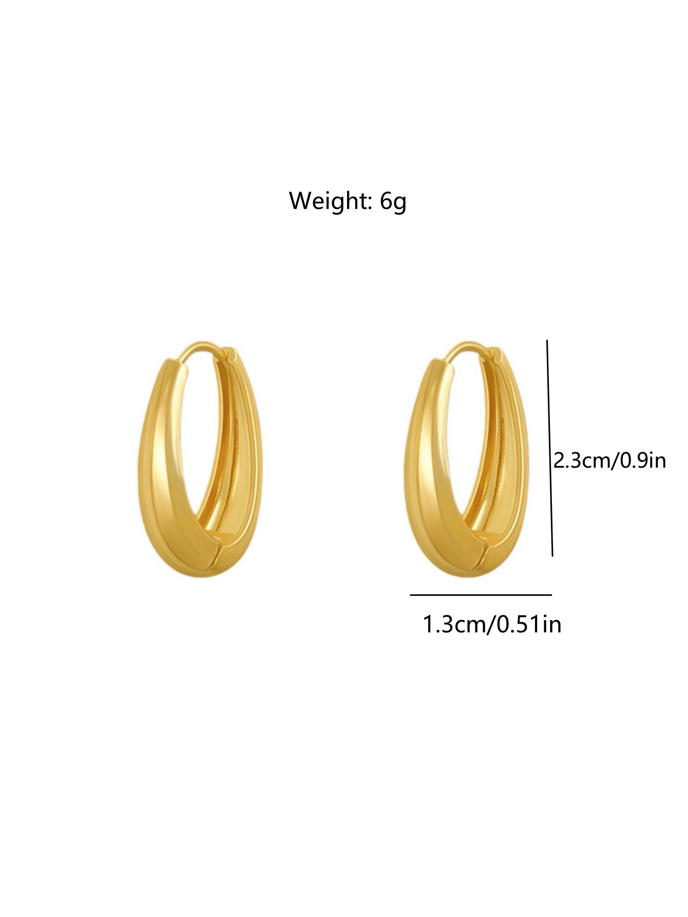 Gold U-Shaped Hoop Earrings for Everyday