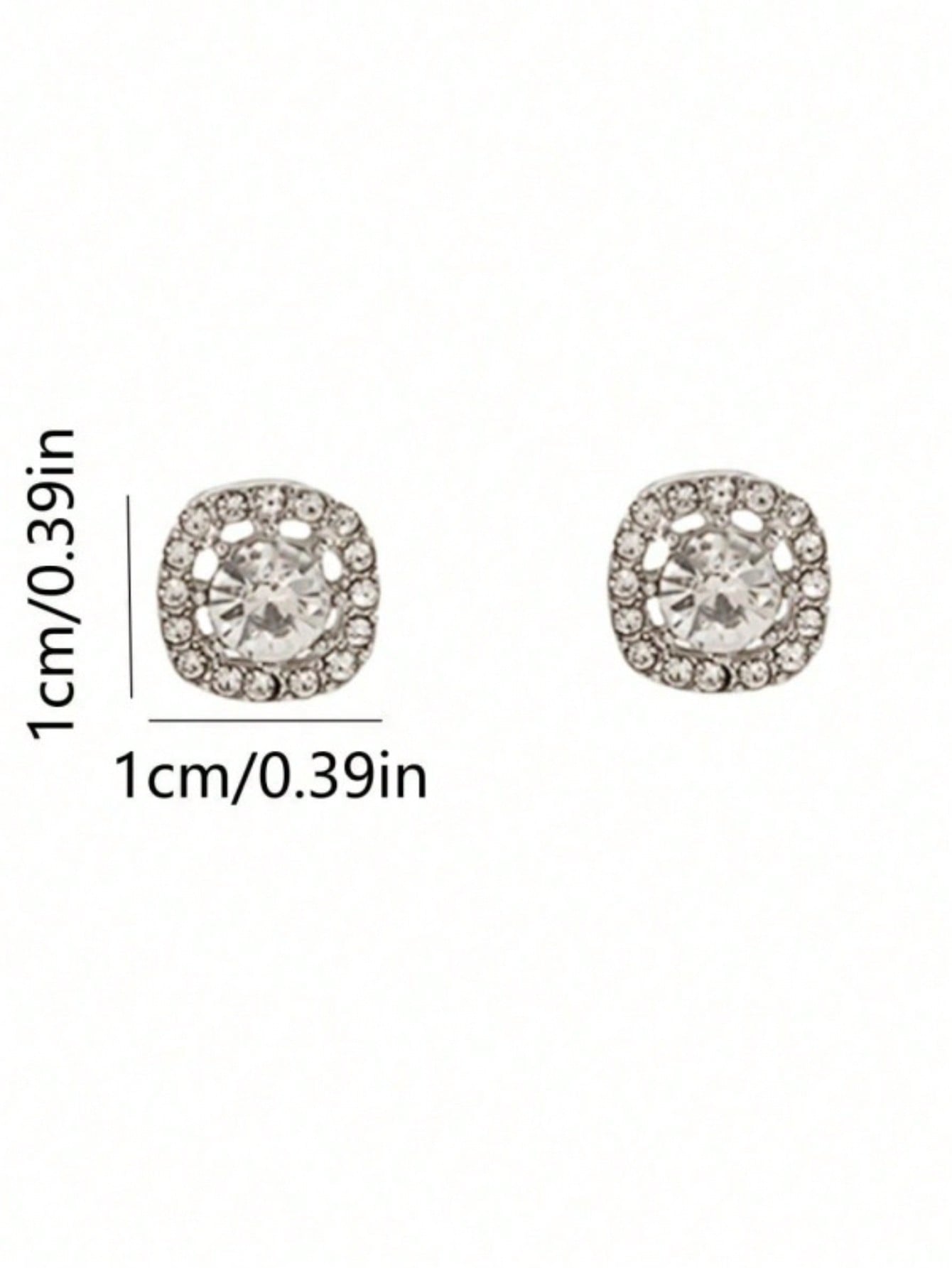 Glamorous Silver Square Rhinestone Earrings for Party and Special Occasions