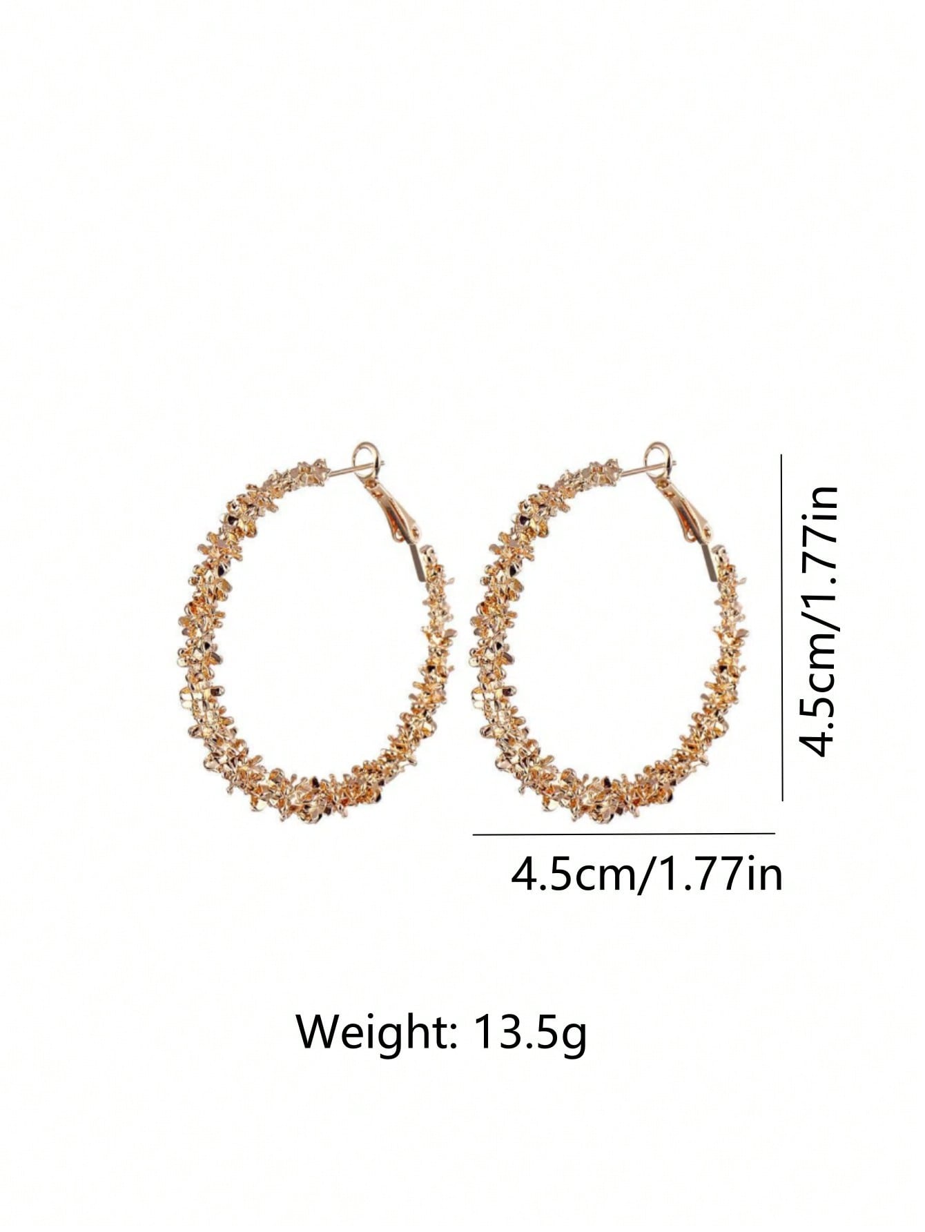 Gold Shimmer Hoop Earrings - Party and Evening Wear
