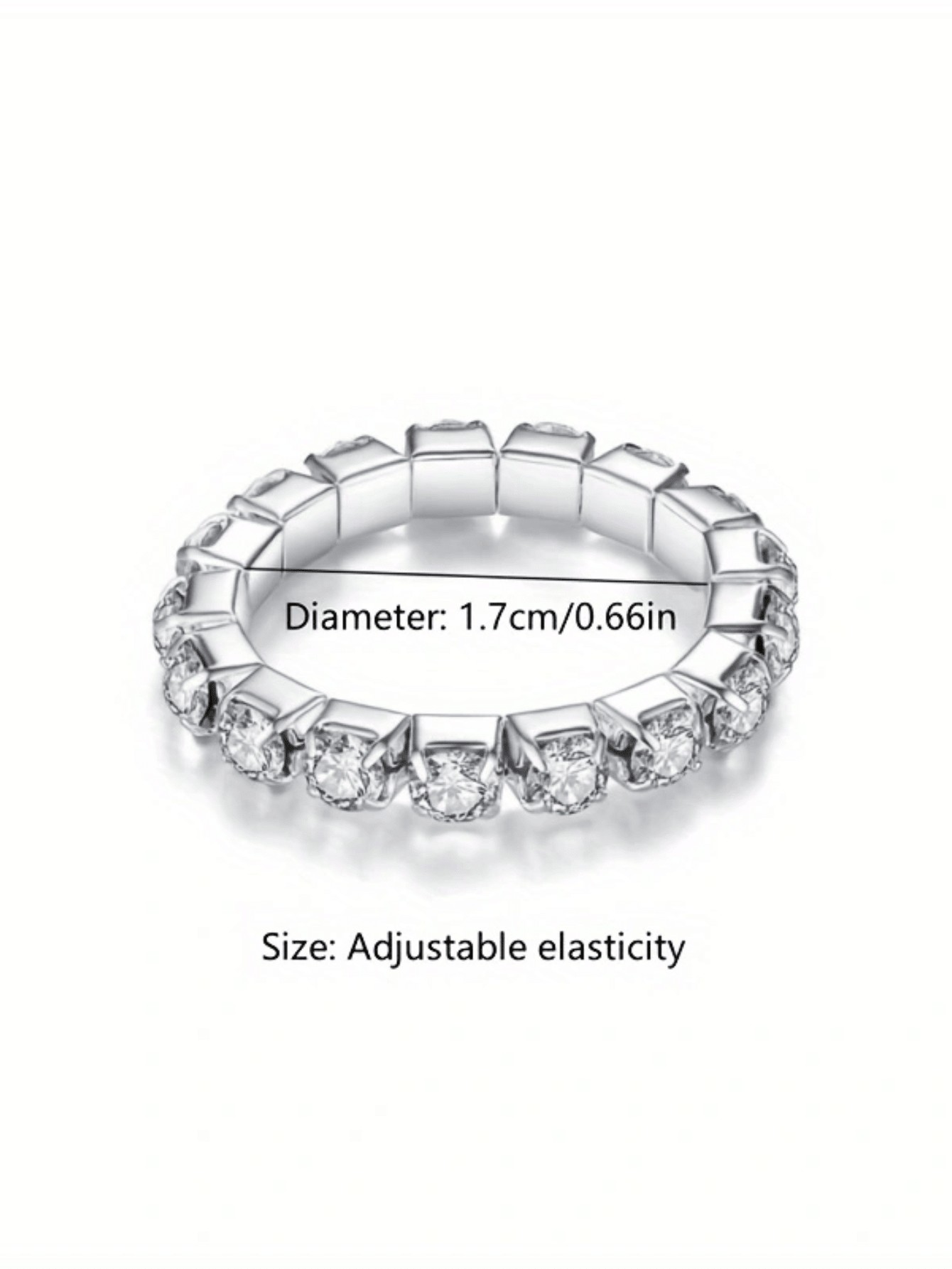 Silver Rhinestone Eternity Rings