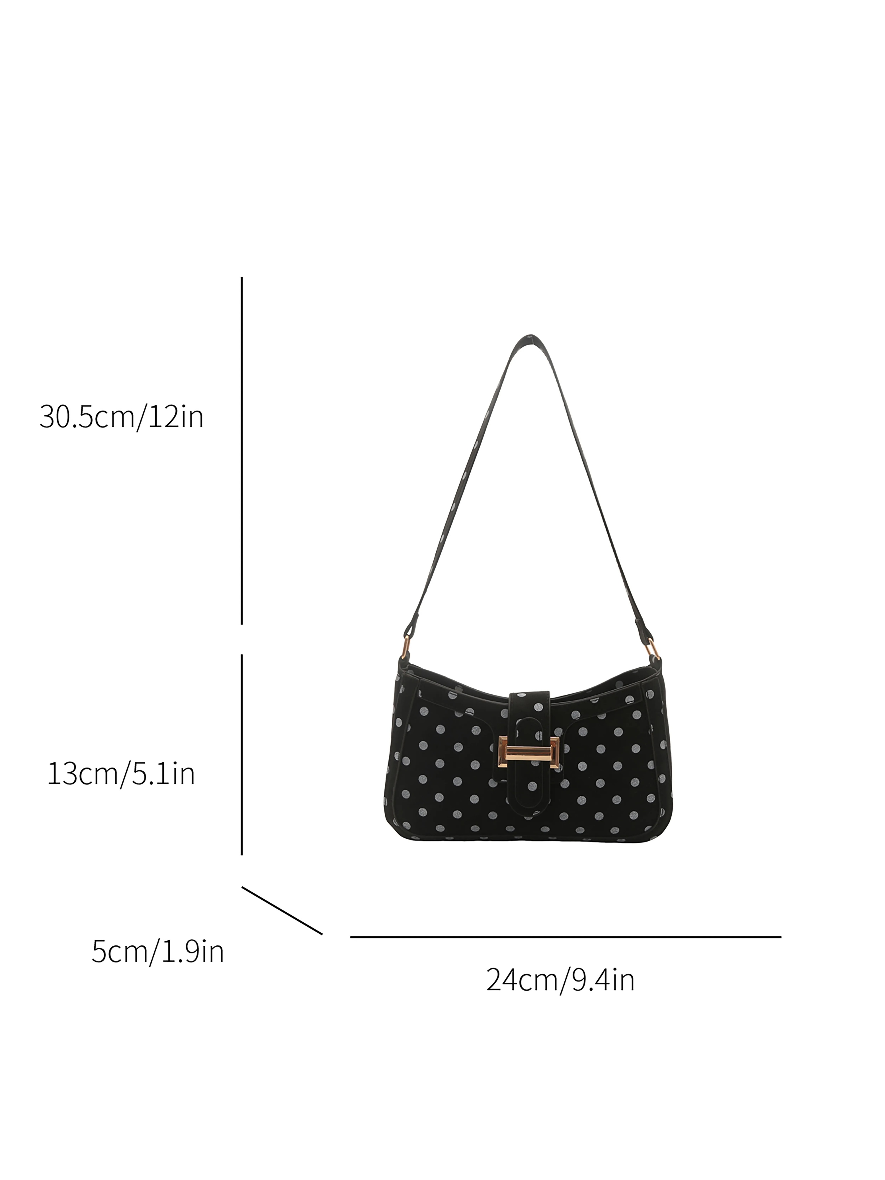 Black Printed Shoulder Bag with Zip