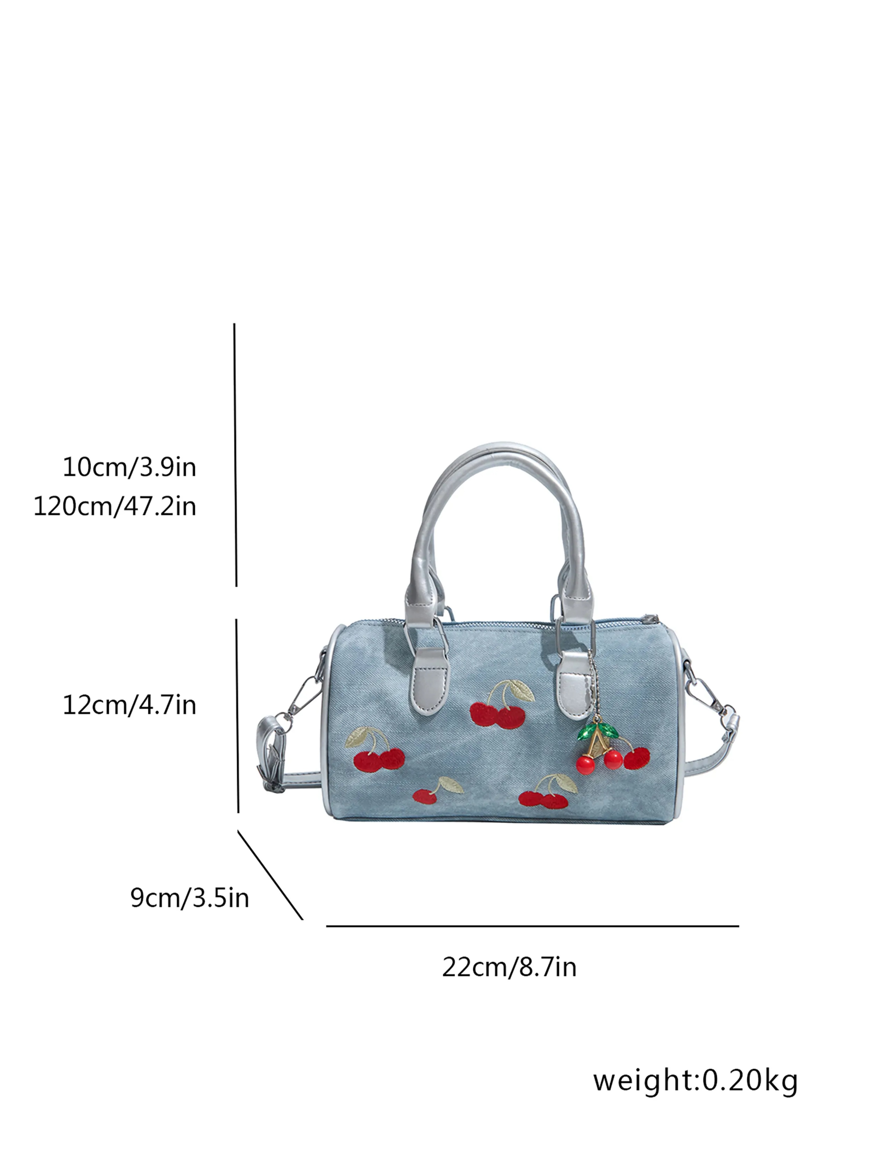 Silver Solid Handbag with Zip