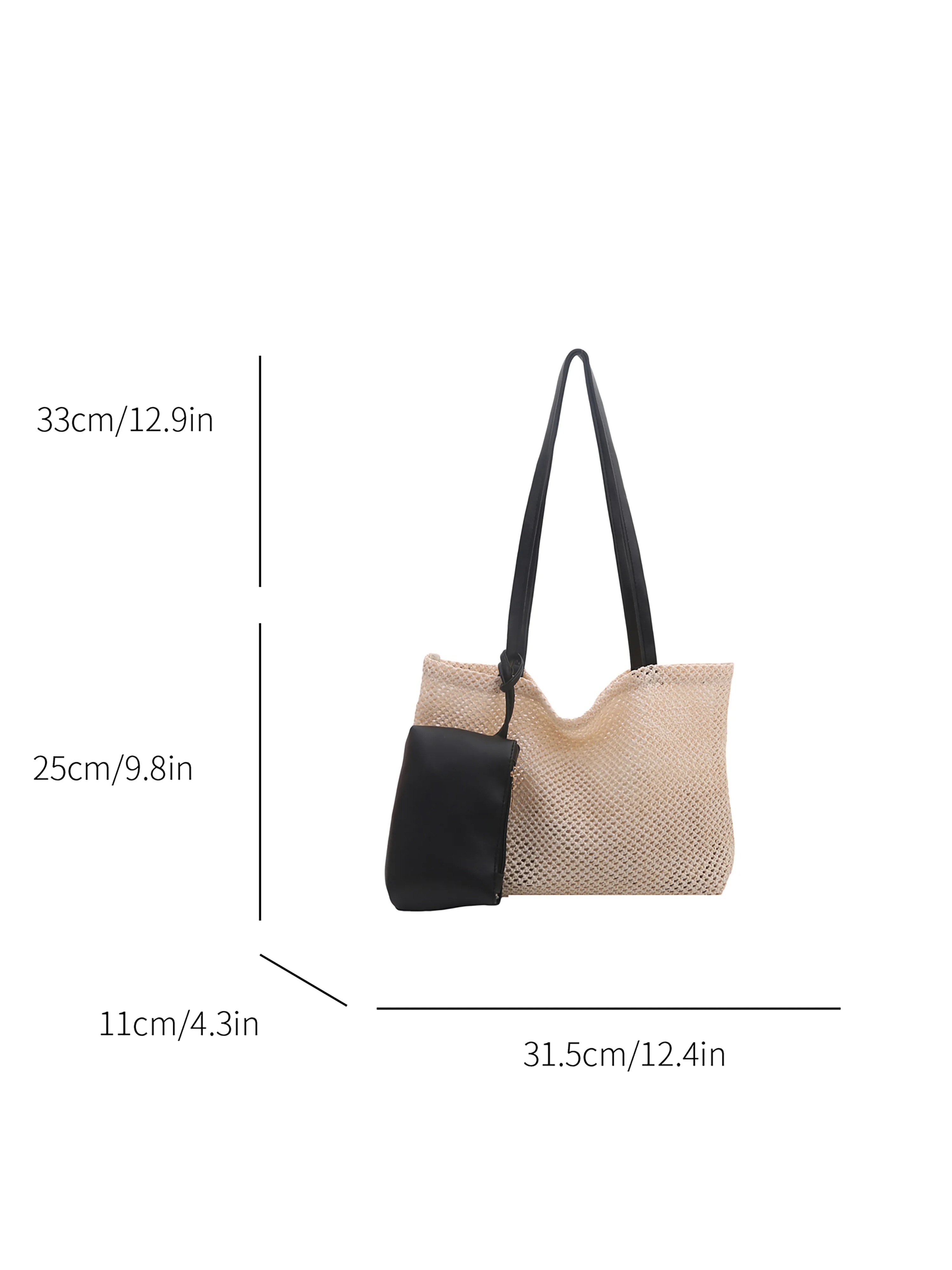 White Texture Shoulder Bag 